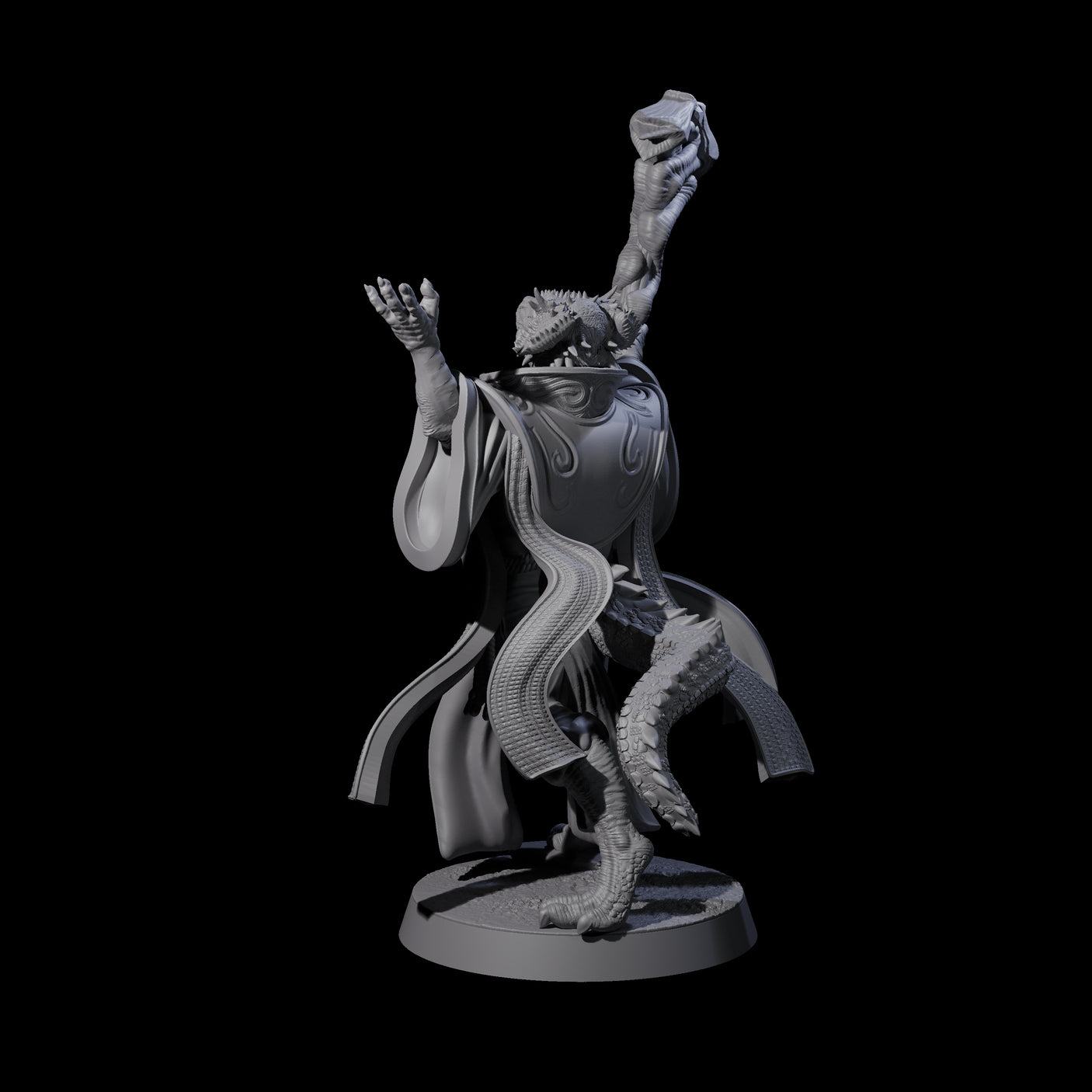 Invoking Dragonborn Wizard Miniature for Dungeons and Dragons, Pathfinder or other TTRPGs