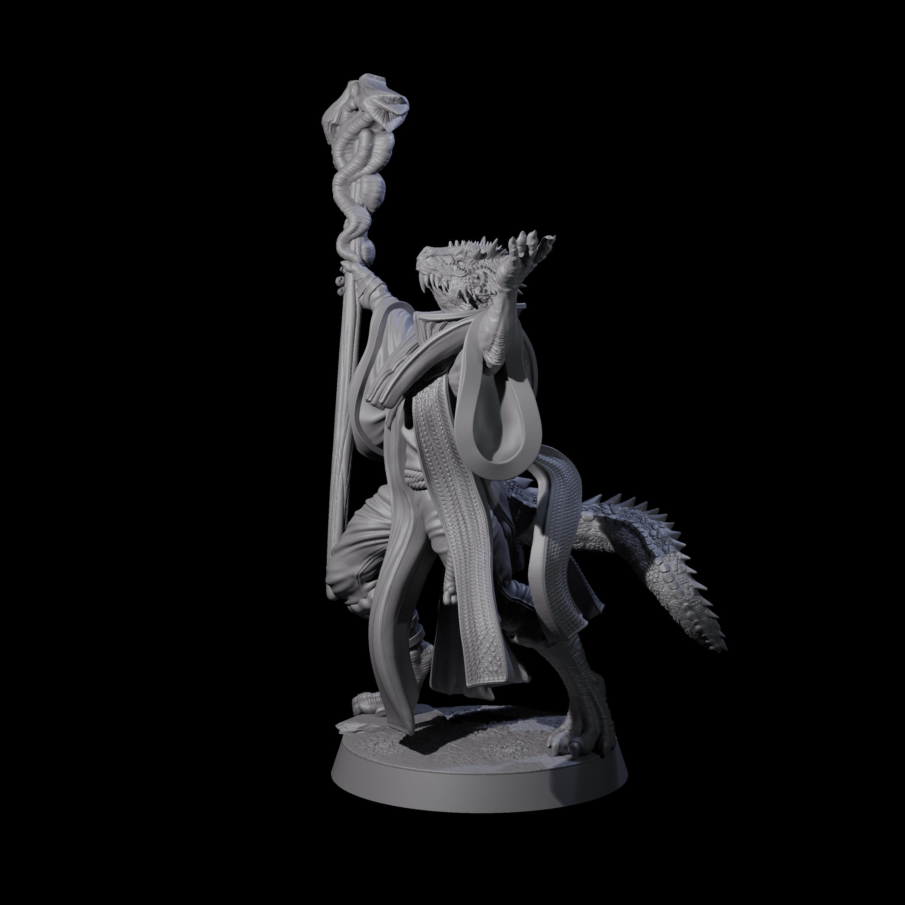Invoking Dragonborn Wizard Miniature for Dungeons and Dragons, Pathfinder or other TTRPGs