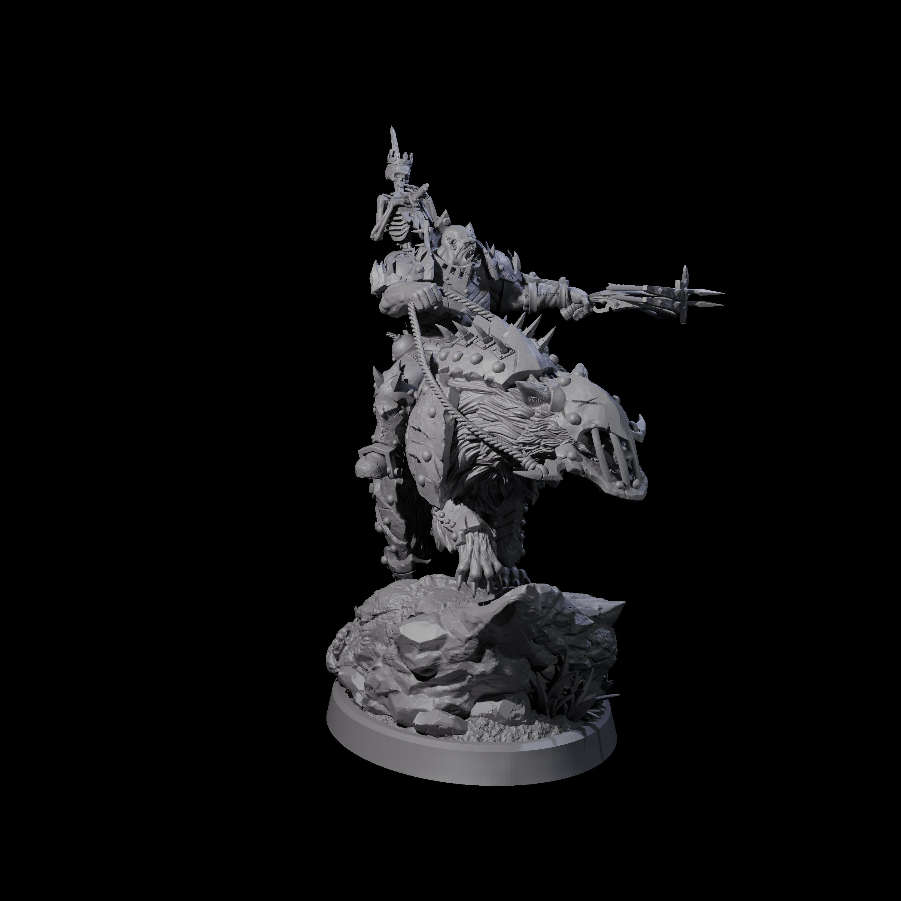 Ironclad Orc Warg Rider A Miniature for Dungeons and Dragons, Pathfinder or other TTRPGs