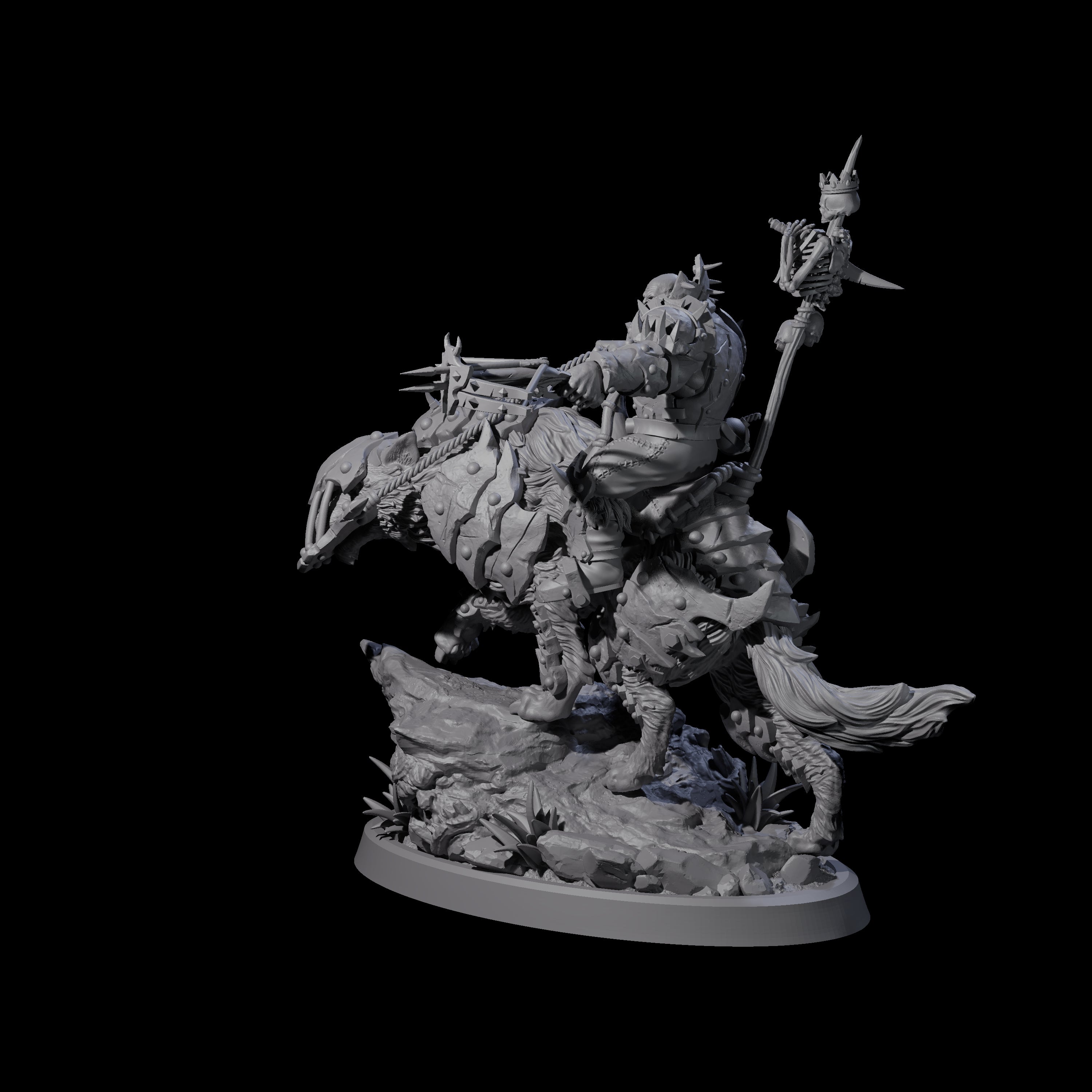 Ironclad Orc Warg Rider A Miniature for Dungeons and Dragons, Pathfinder or other TTRPGs