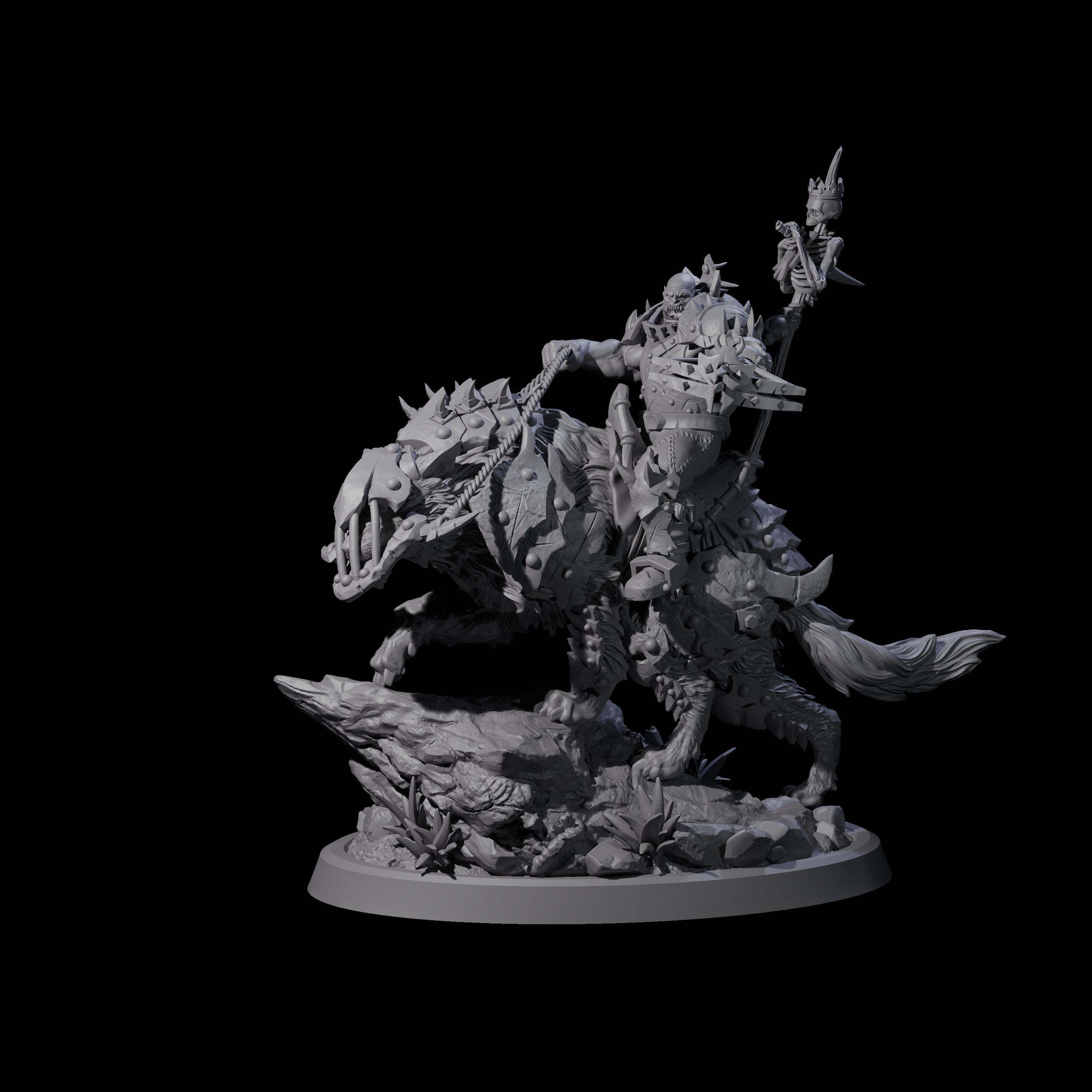 Ironclad Orc Warg Rider A Miniature for Dungeons and Dragons, Pathfinder or other TTRPGs