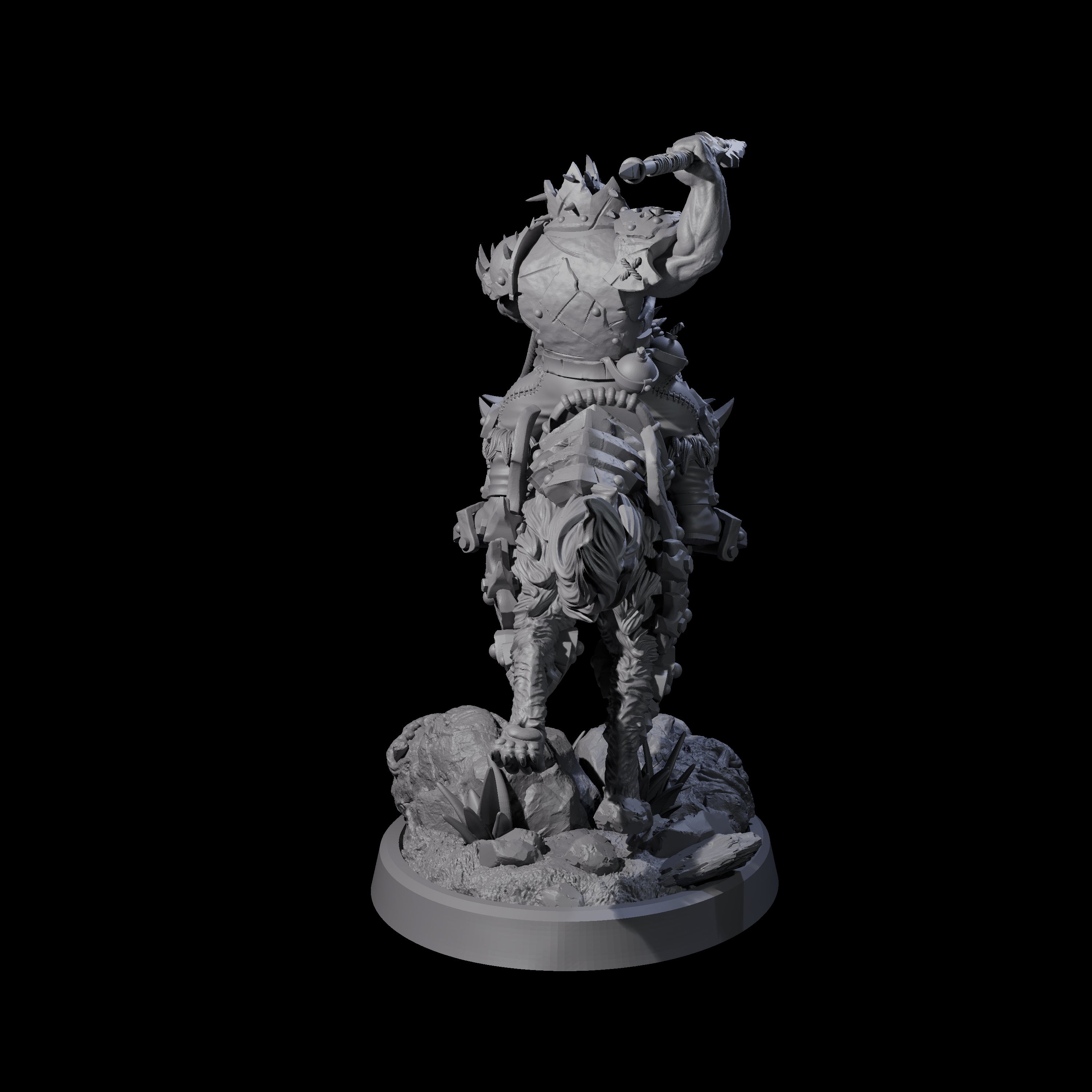 Ironclad Orc Warg Rider B Miniature for Dungeons and Dragons, Pathfinder or other TTRPGs