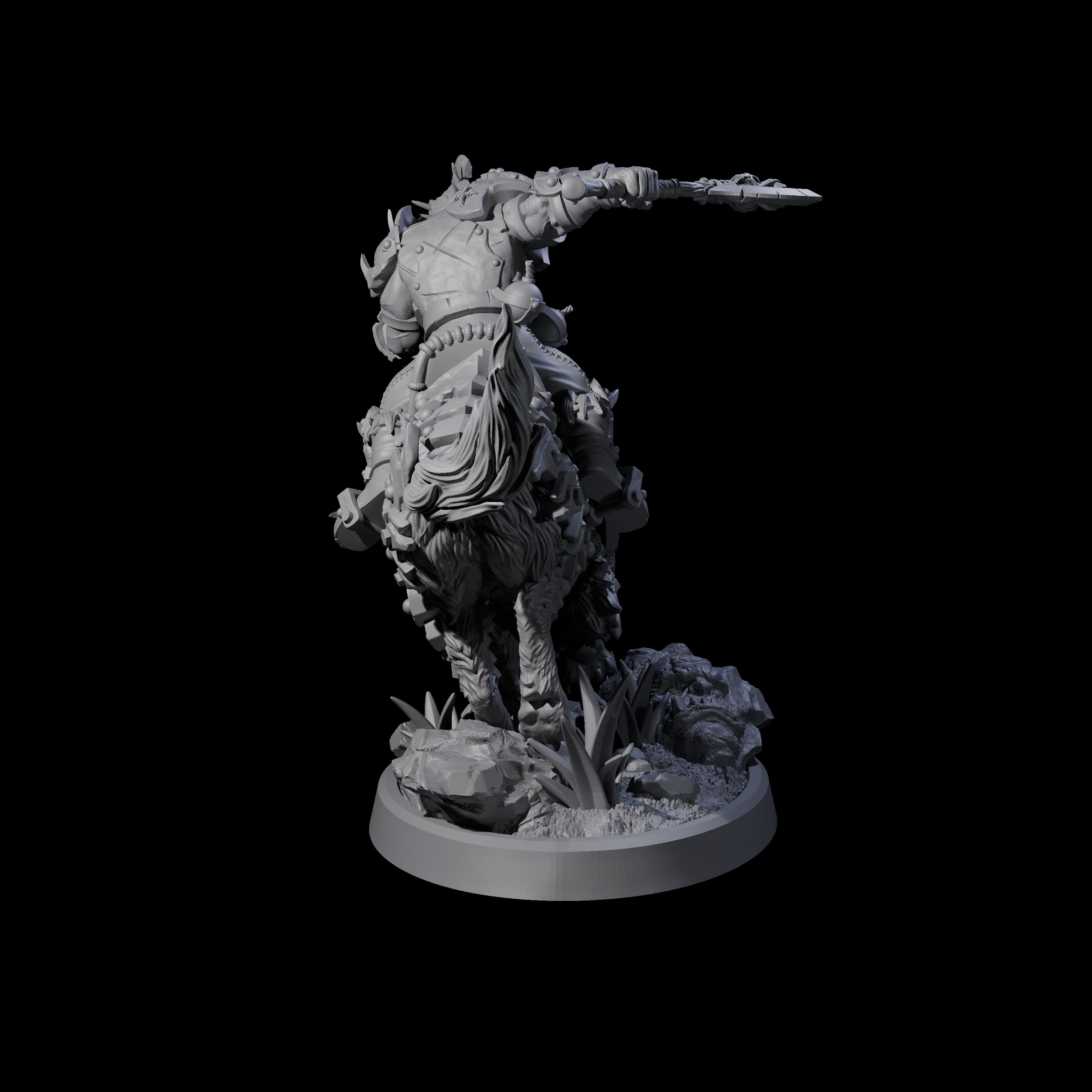 Ironclad Orc Warg Rider C Miniature for Dungeons and Dragons, Pathfinder or other TTRPGs
