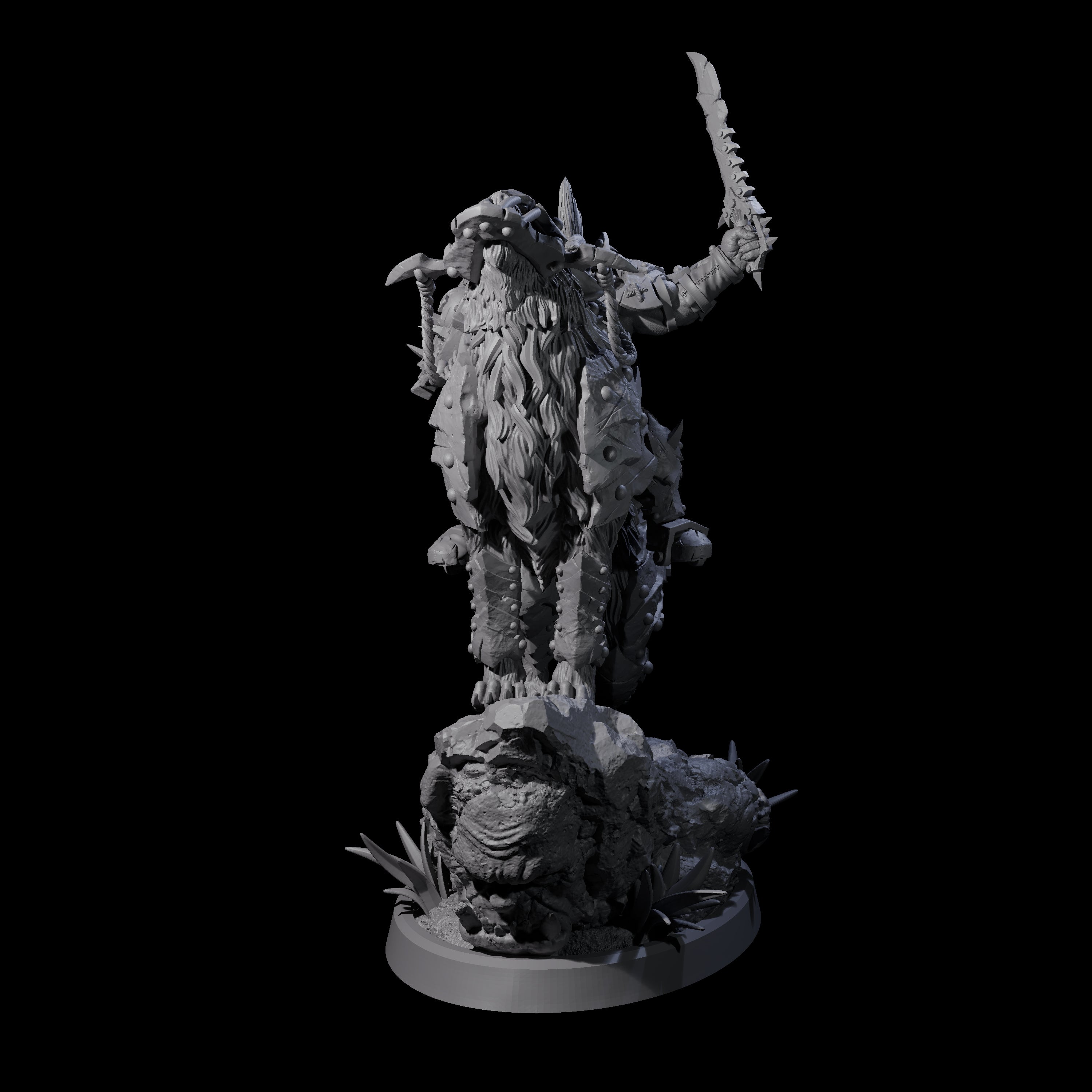 Ironclad Orc Warg Rider D Miniature for Dungeons and Dragons, Pathfinder or other TTRPGs