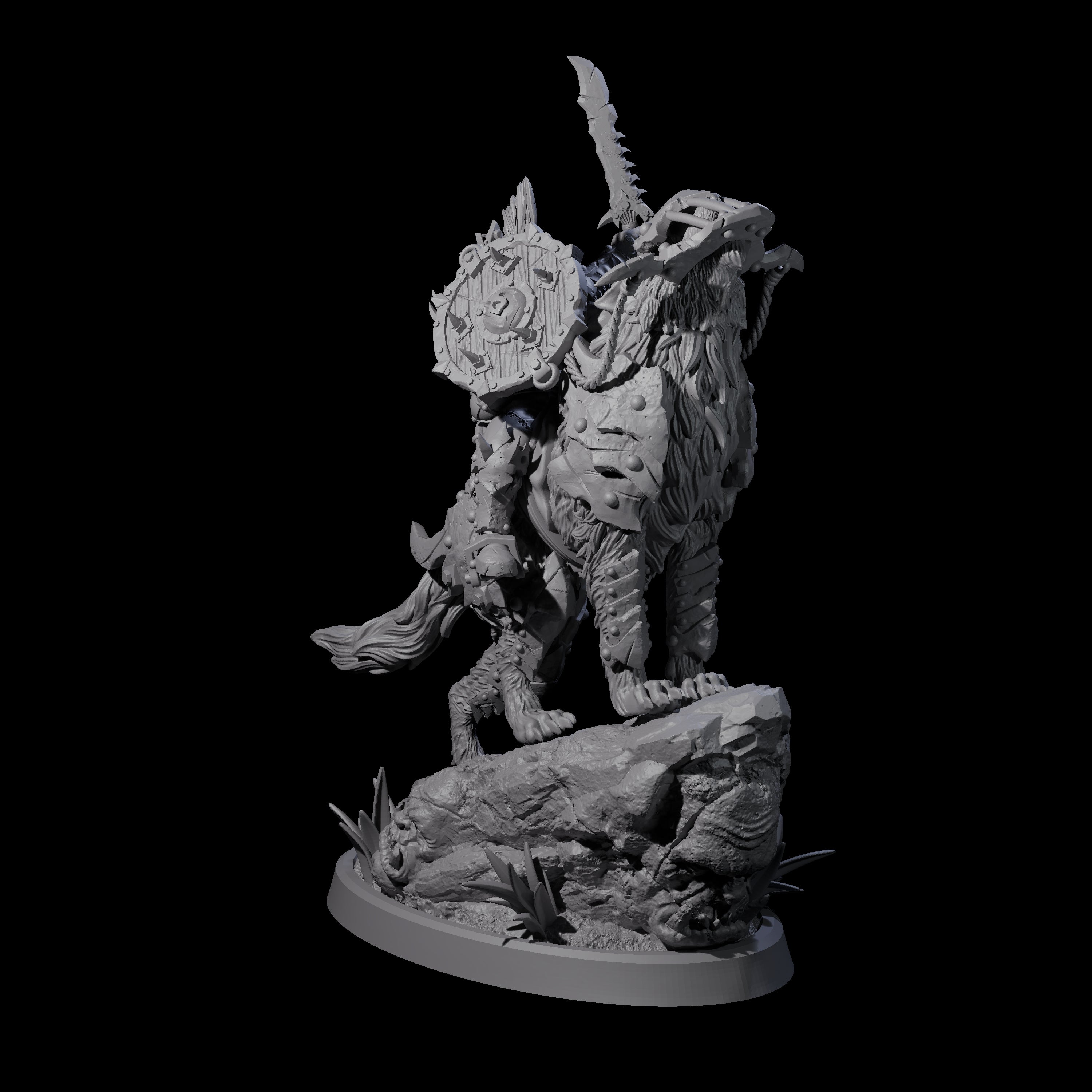 Ironclad Orc Warg Rider D Miniature for Dungeons and Dragons, Pathfinder or other TTRPGs