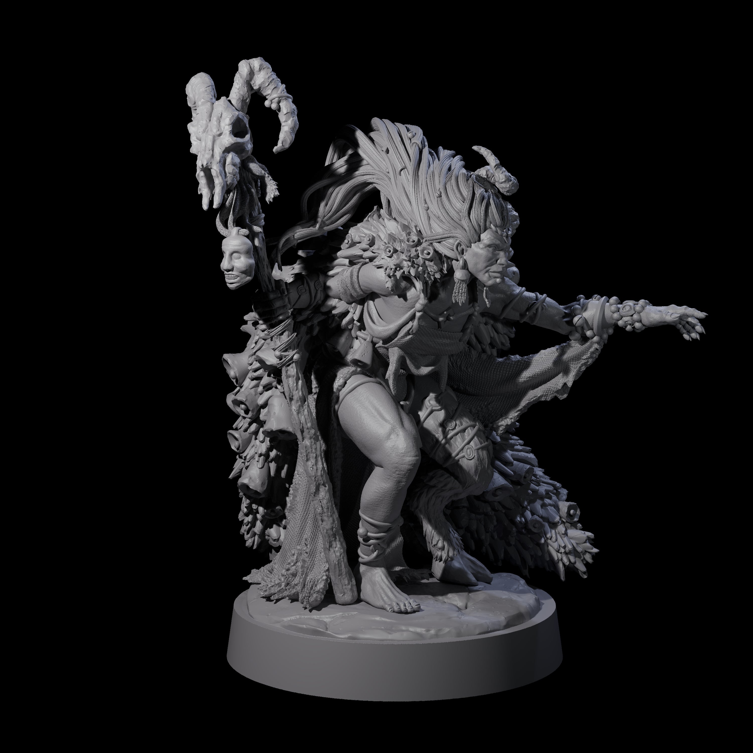 Jingle Jingle Savage Witch Miniature for Dungeons and Dragons, Pathfinder or other TTRPGs