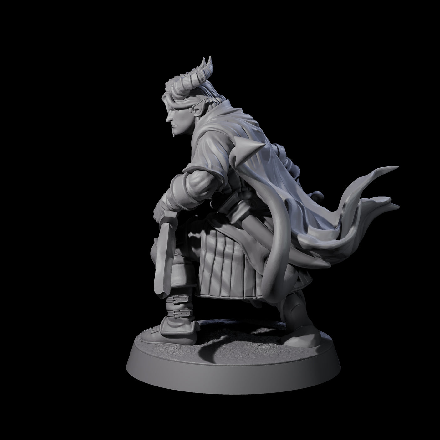 Jocular Tiefling Wayfarer A Miniature for Dungeons and Dragons, Pathfinder or other TTRPGs