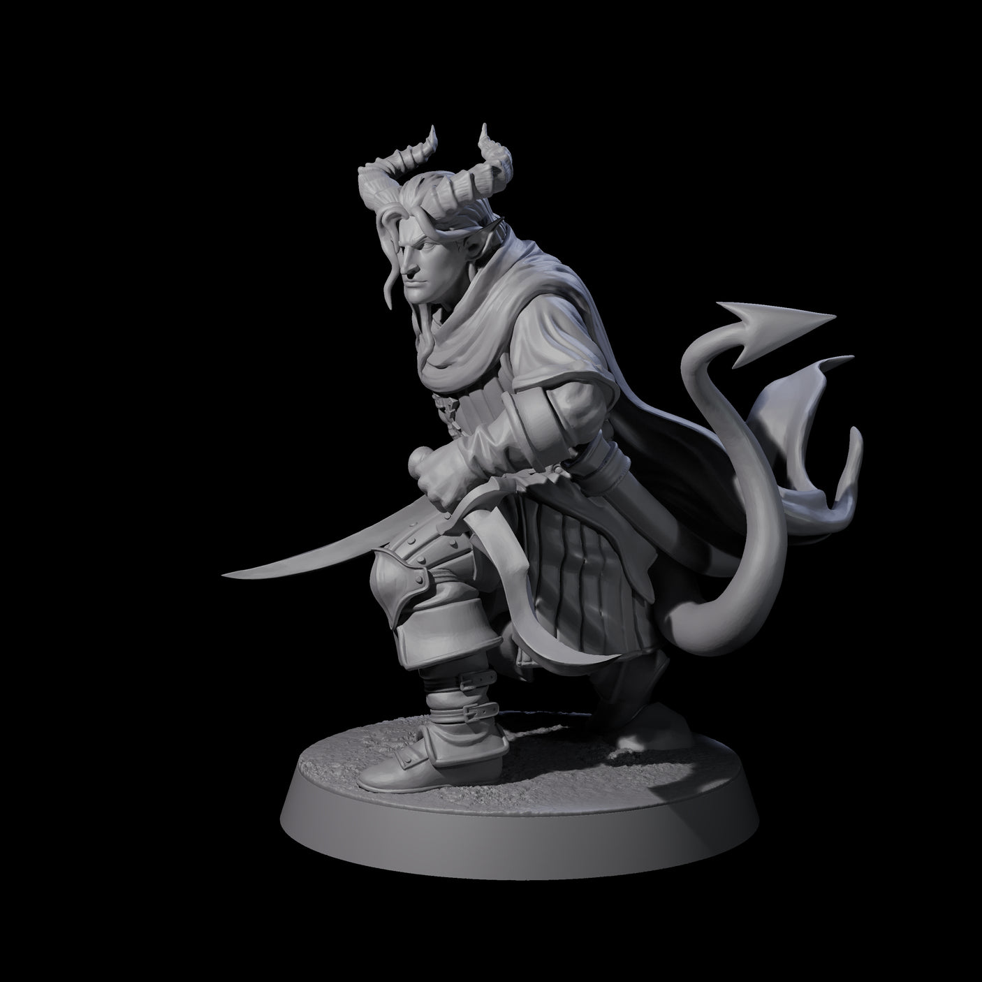 Jocular Tiefling Wayfarer A Miniature for Dungeons and Dragons, Pathfinder or other TTRPGs