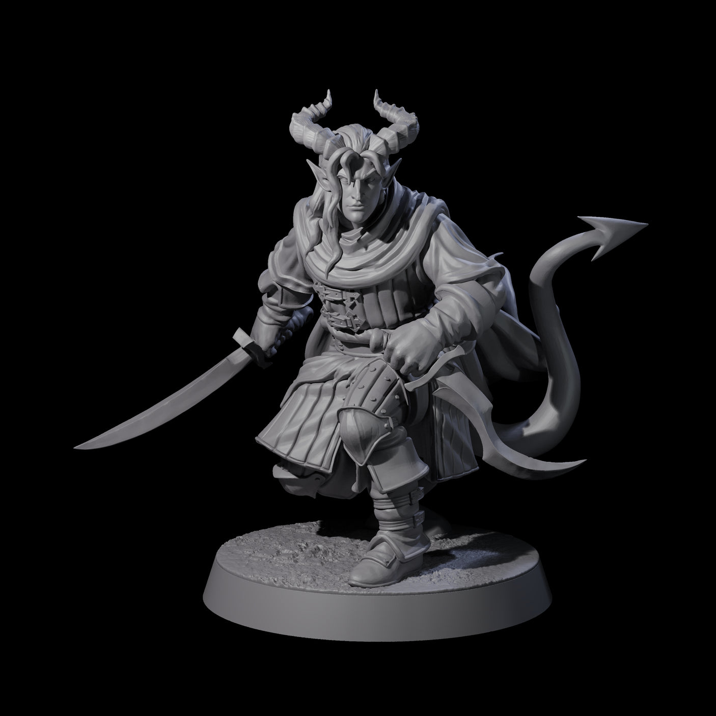 Jocular Tiefling Wayfarer A Miniature for Dungeons and Dragons, Pathfinder or other TTRPGs