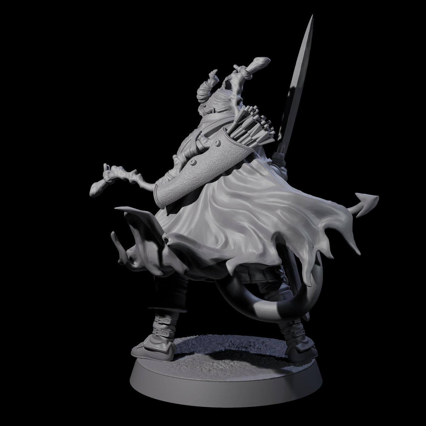 Jocular Tiefling Wayfarer C Miniature for Dungeons and Dragons, Pathfinder or other TTRPGs