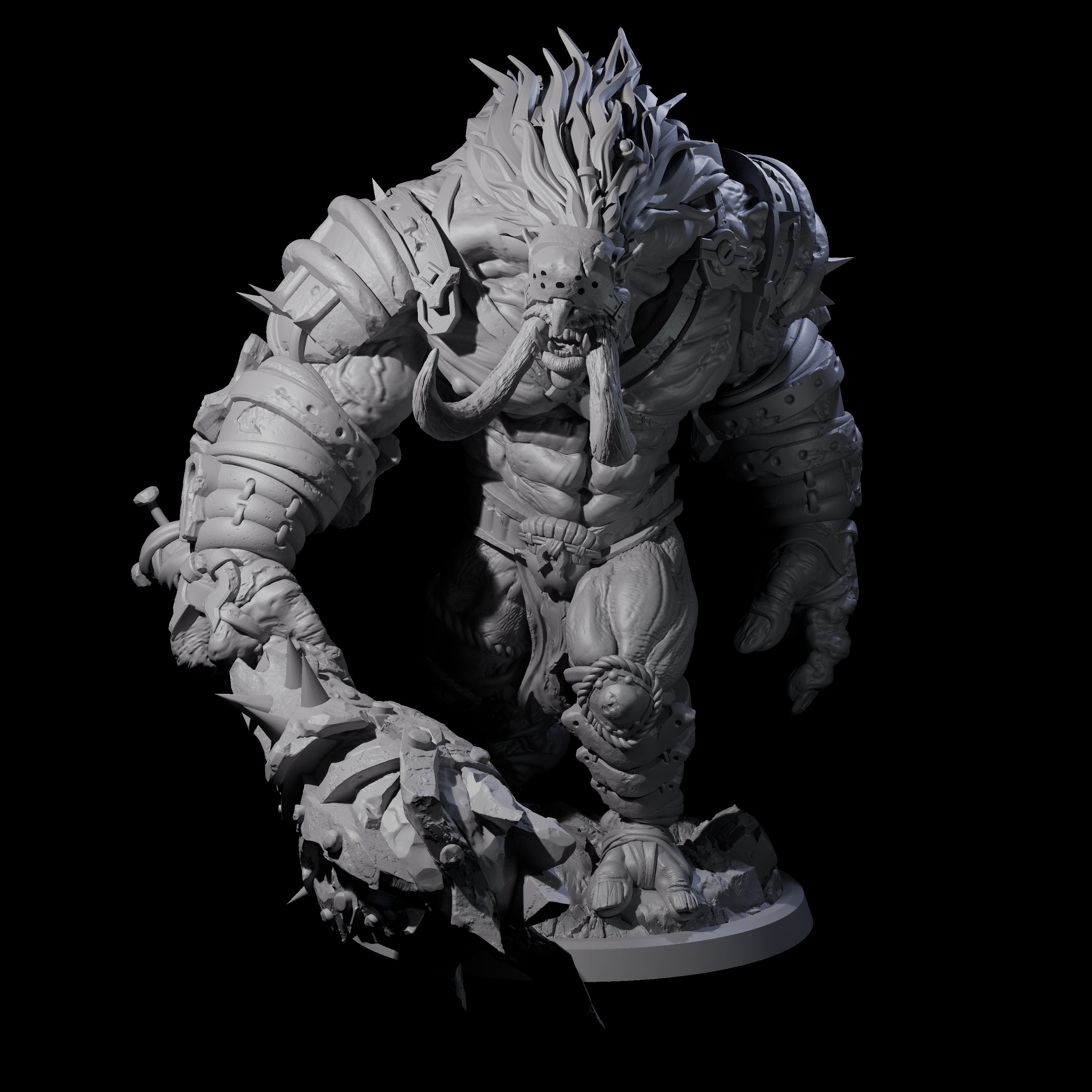 Juiced Up Tusked Hobgoblin Miniature for Dungeons and Dragons, Pathfinder or other TTRPGs