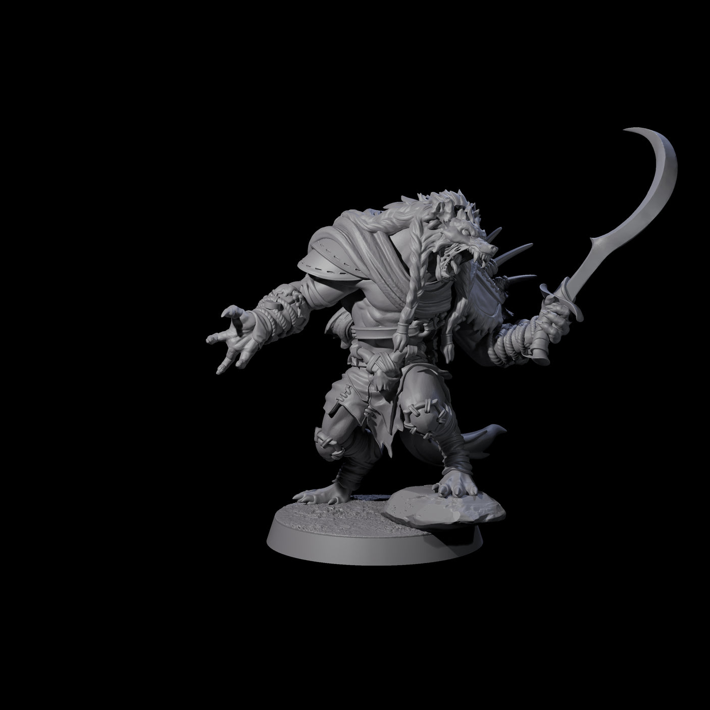 Junkyard Gnoll Scavenger B Miniature for Dungeons and Dragons, Pathfinder or other TTRPGs