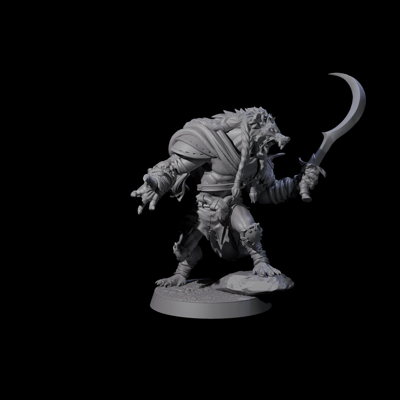 Junkyard Gnoll Scavenger B Miniature for Dungeons and Dragons, Pathfinder or other TTRPGs