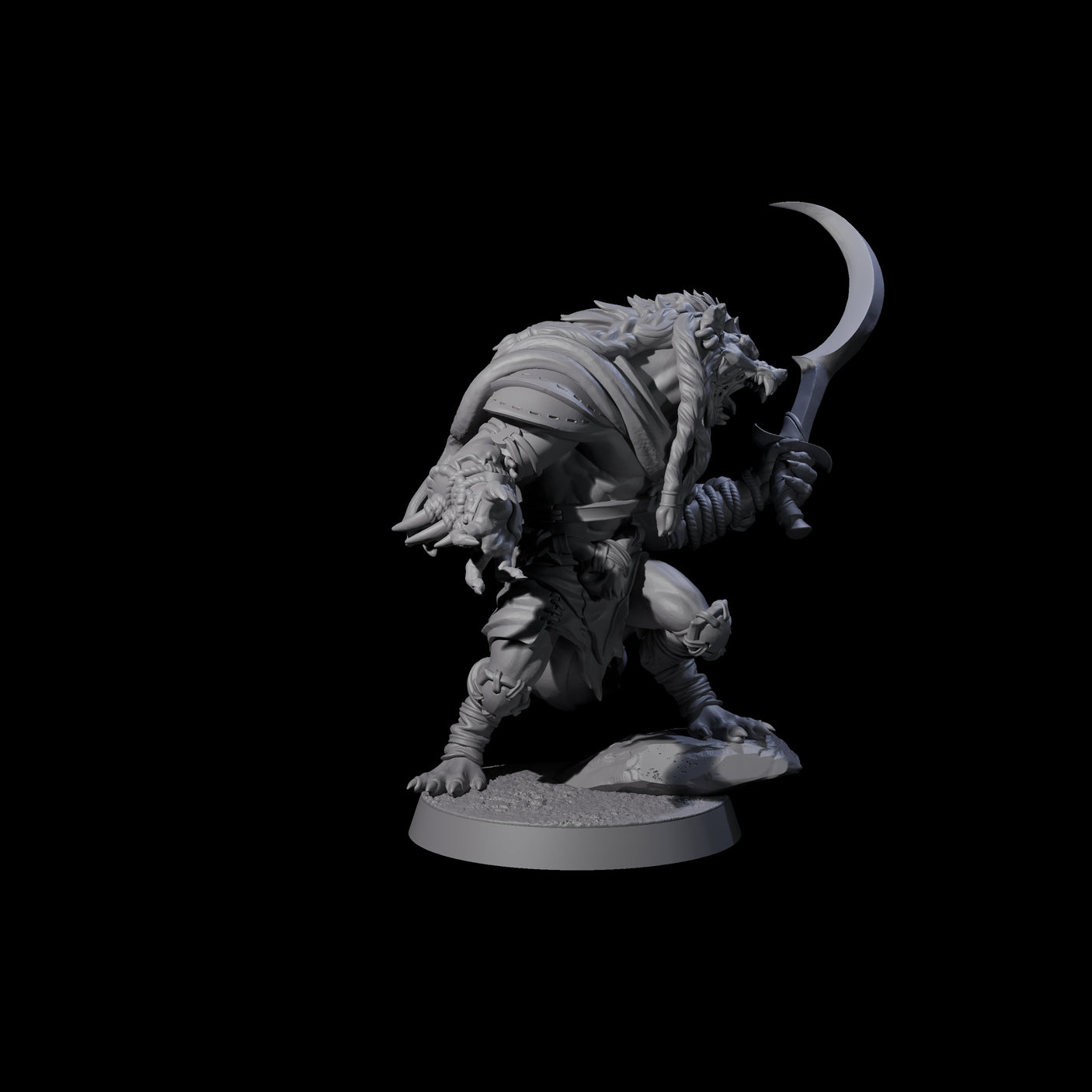 Junkyard Gnoll Scavenger B Miniature for Dungeons and Dragons, Pathfinder or other TTRPGs
