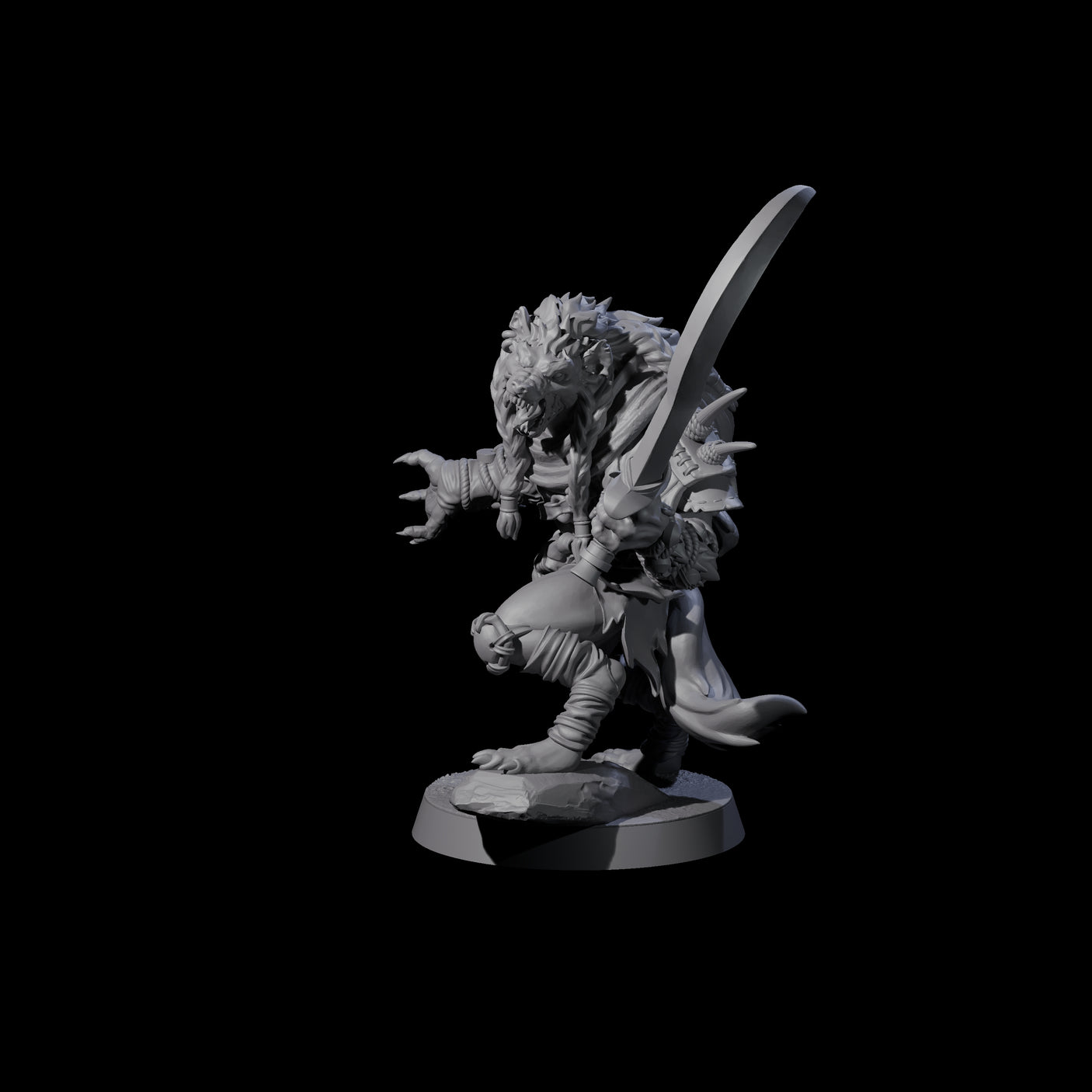 Junkyard Gnoll Scavenger B Miniature for Dungeons and Dragons, Pathfinder or other TTRPGs