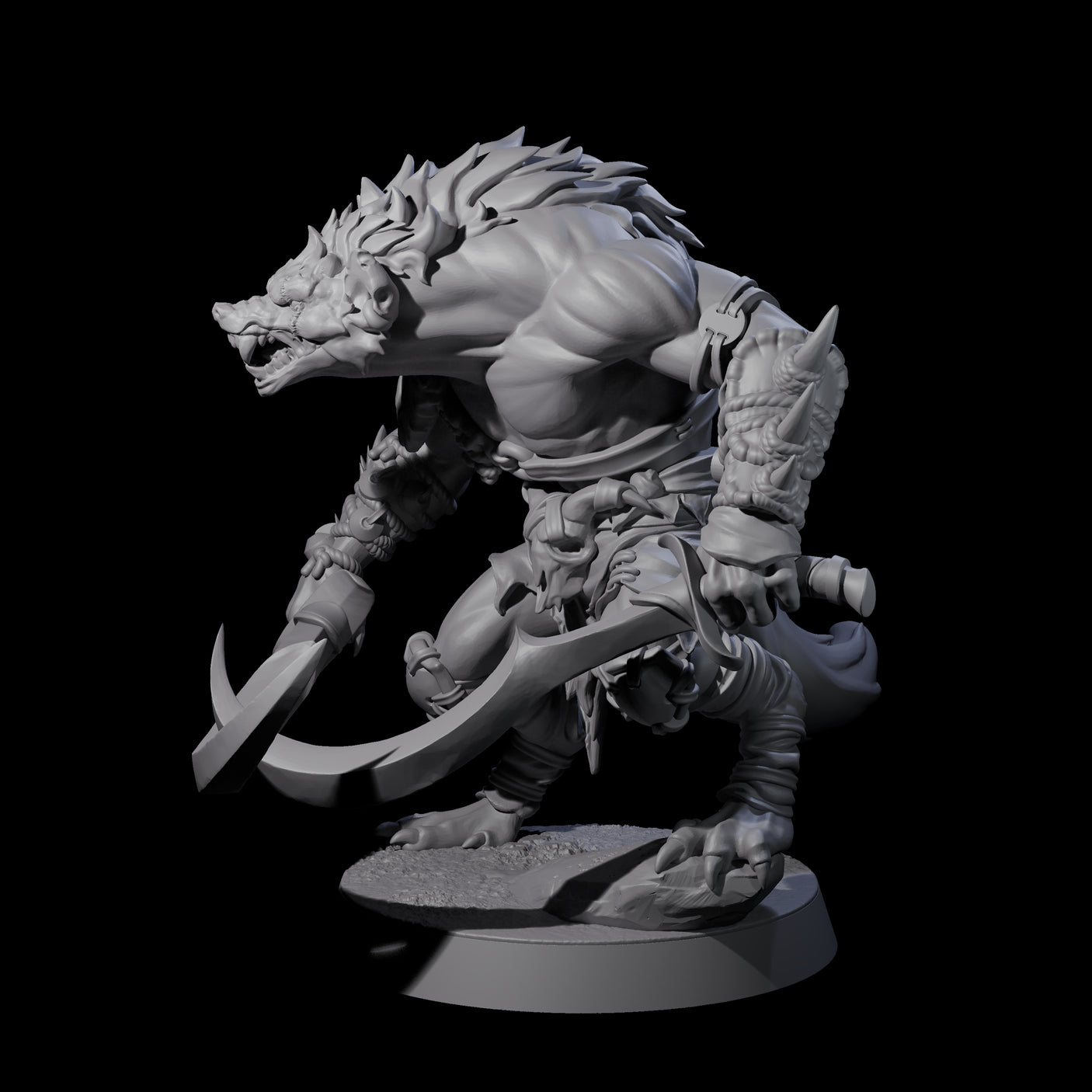 Junkyard Gnoll Scavenger C Miniature for Dungeons and Dragons, Pathfinder or other TTRPGs