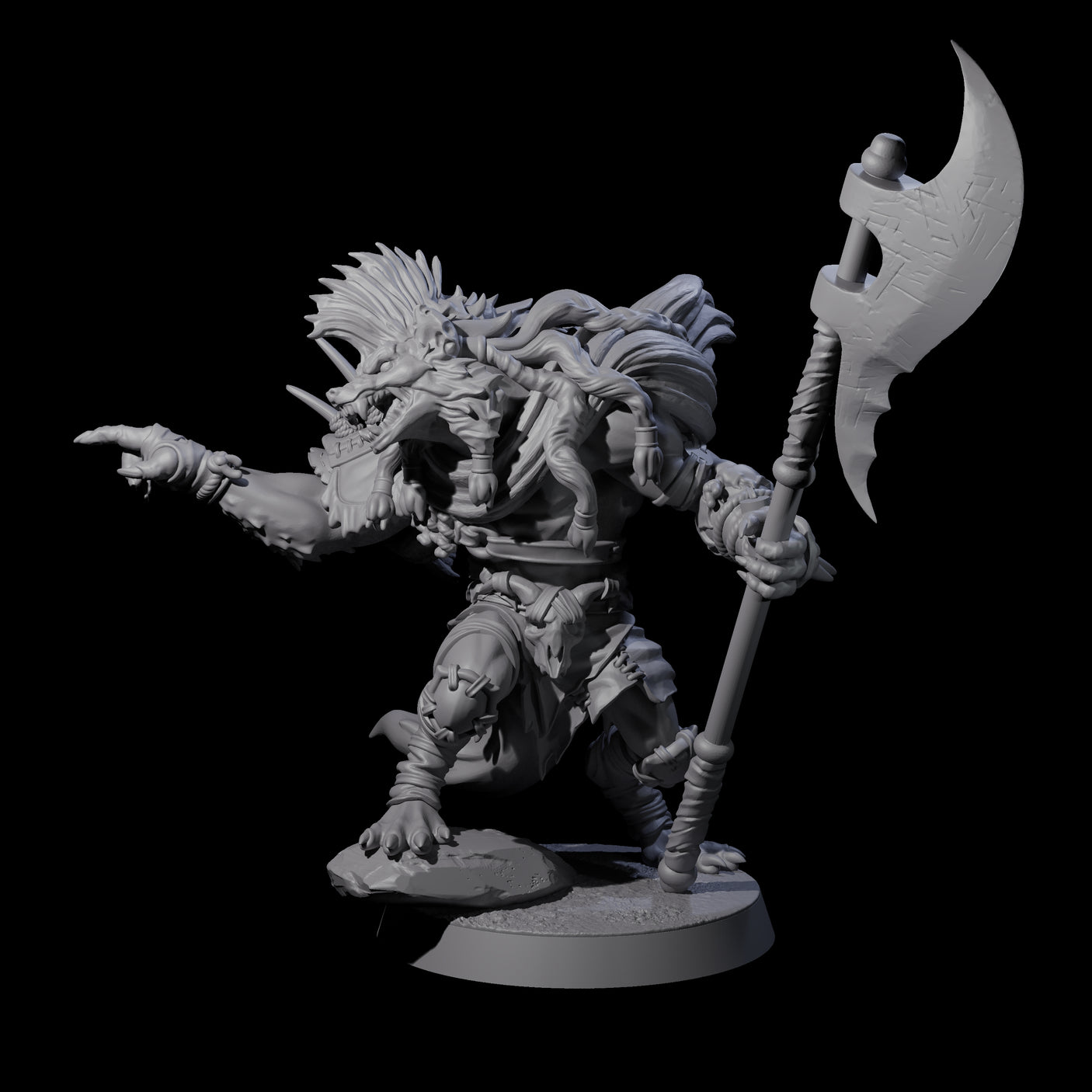 Junkyard Gnoll Scavenger E Miniature for Dungeons and Dragons, Pathfinder or other TTRPGs
