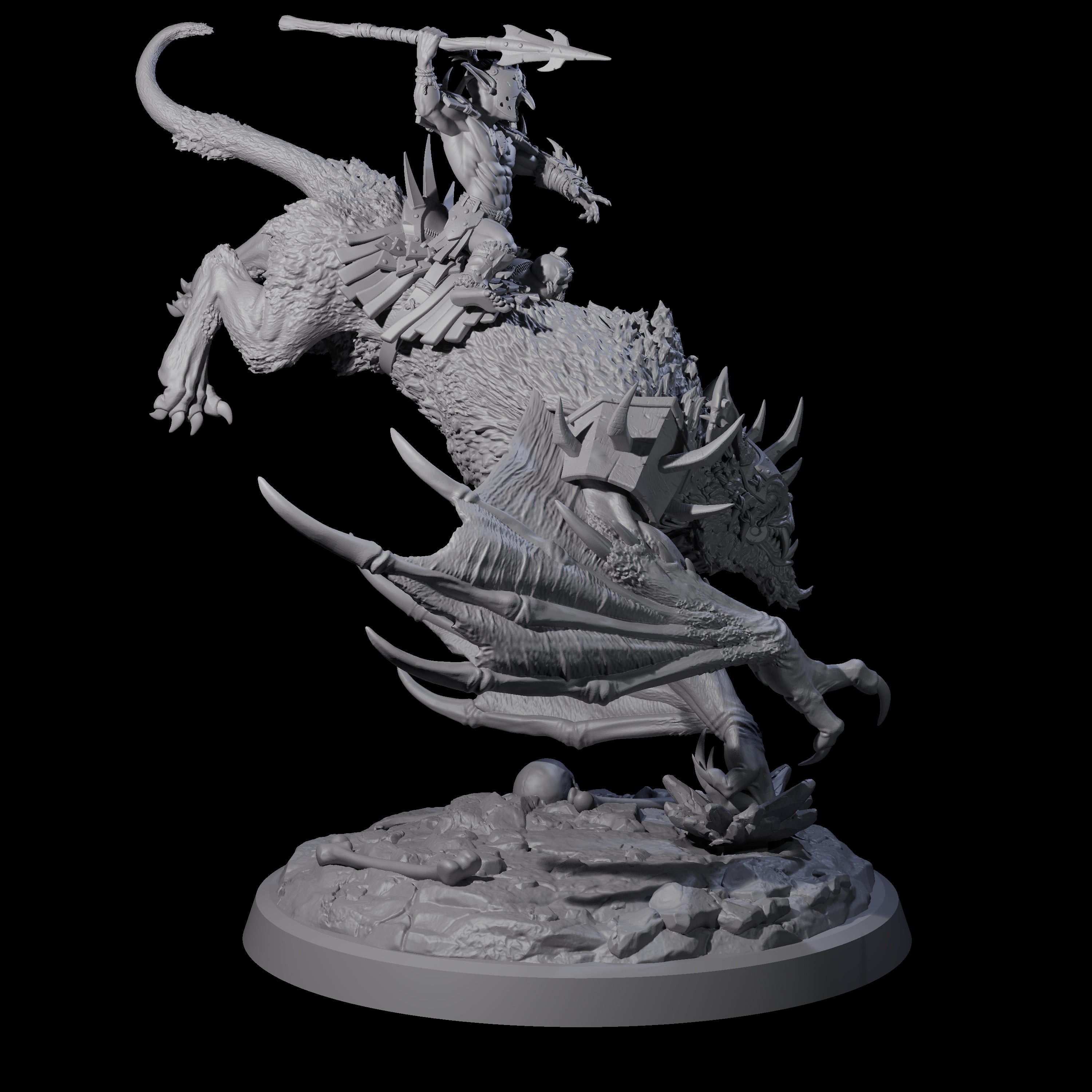 Kamikaze Werebat Riding Goblin A Miniature for Dungeons and Dragons, Pathfinder or other TTRPGs