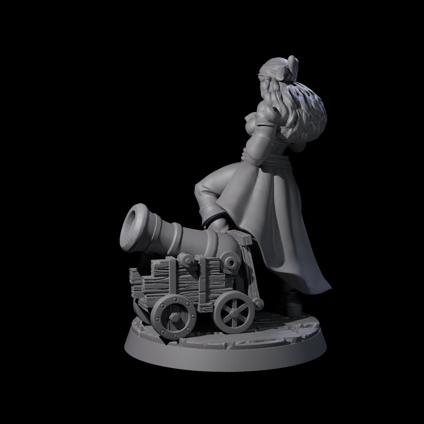 Kicking Canonneer Pirate Miniature for Dungeons and Dragons, Pathfinder or other TTRPGs