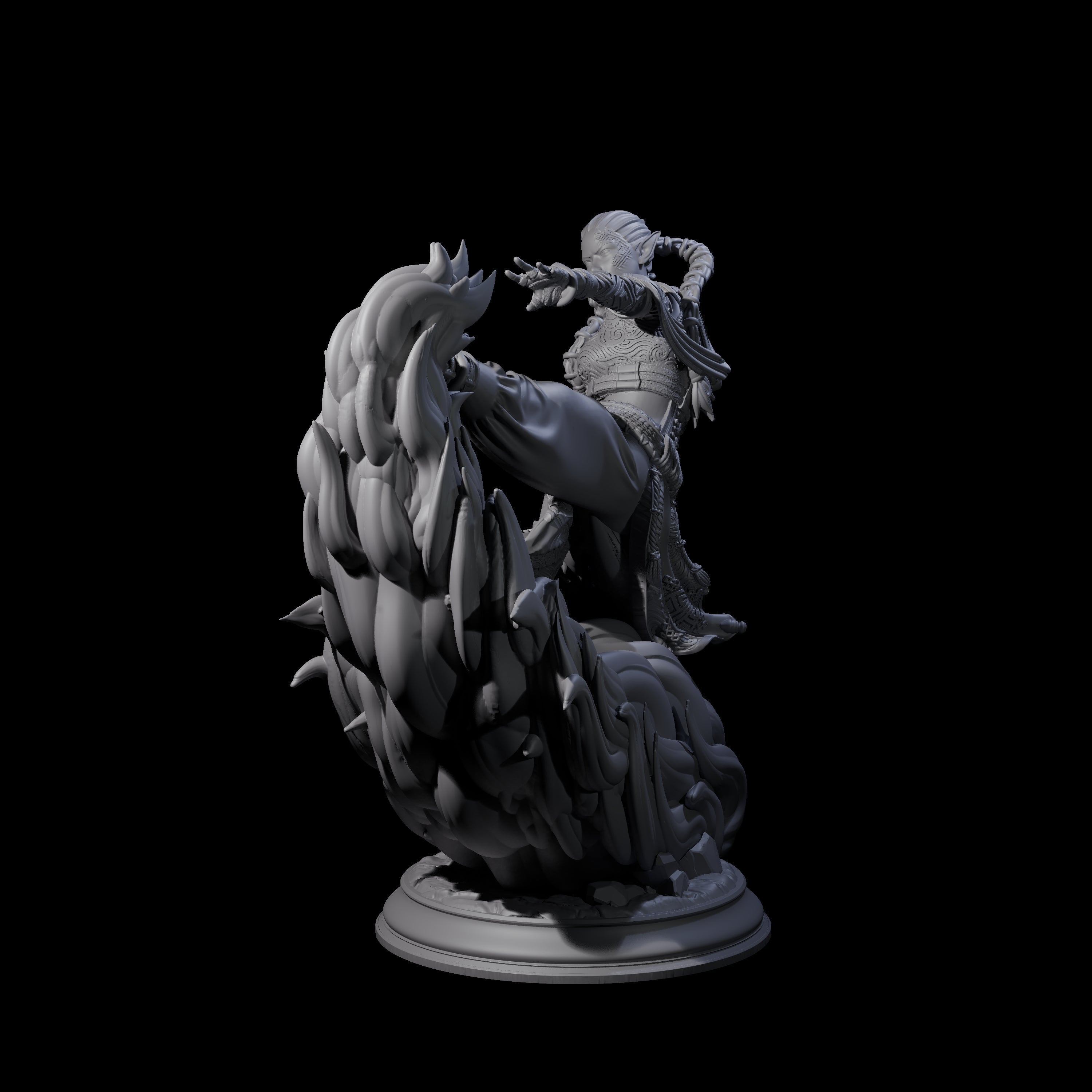 Kicking Fire Monk Miniature for Dungeons and Dragons, Pathfinder or other TTRPGs