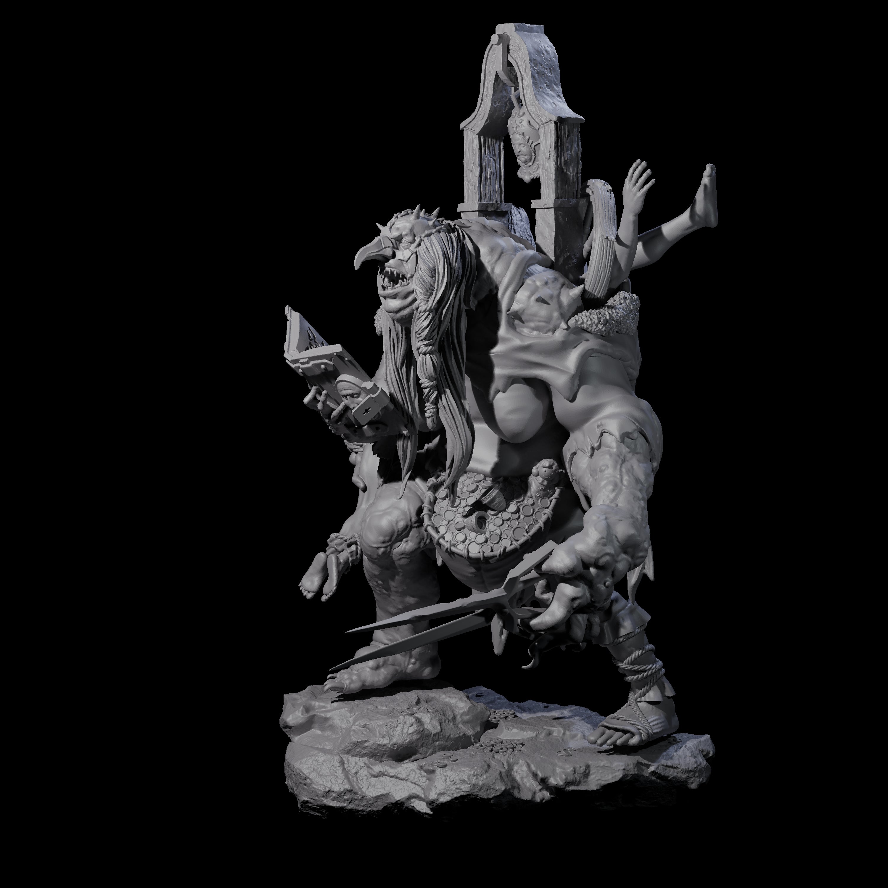 Kidnapping Oni Matron Miniature for Dungeons and Dragons, Pathfinder or other TTRPGs