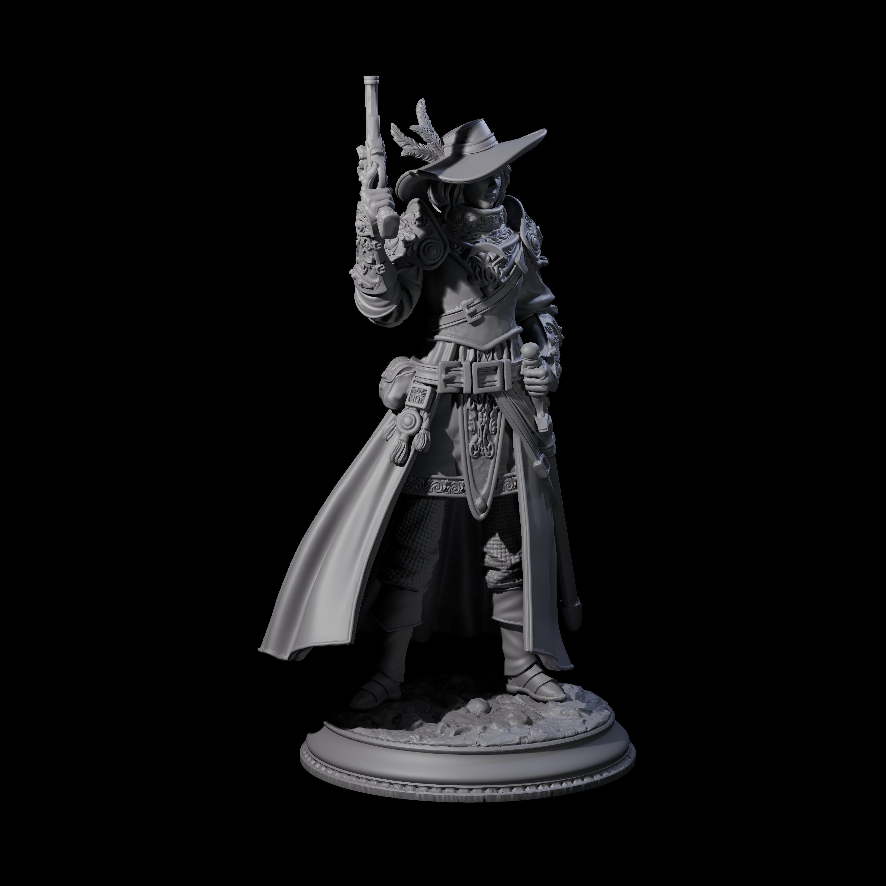 Kitted Out Gunslinger Miniature for Dungeons and Dragons, Pathfinder or other TTRPGs