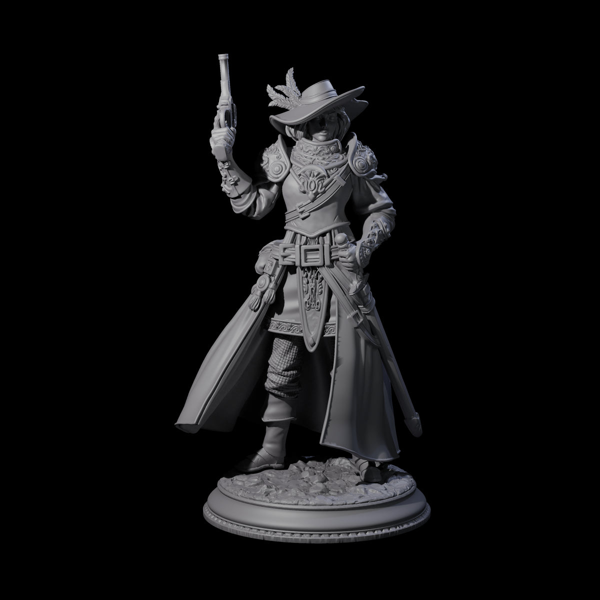 Kitted Out Gunslinger Miniature for Dungeons and Dragons, Pathfinder or other TTRPGs