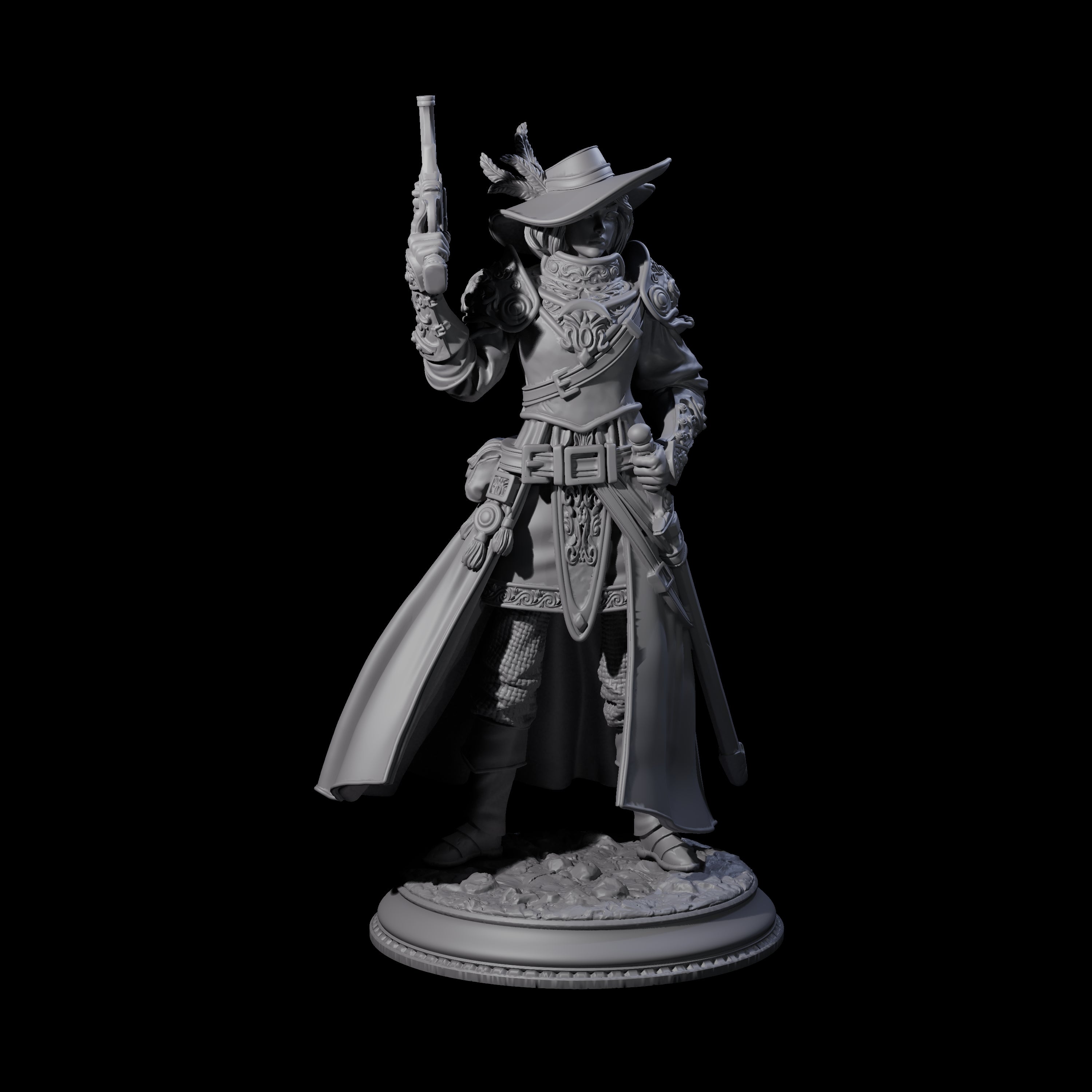 Kitted Out Gunslinger Miniature for Dungeons and Dragons, Pathfinder or other TTRPGs