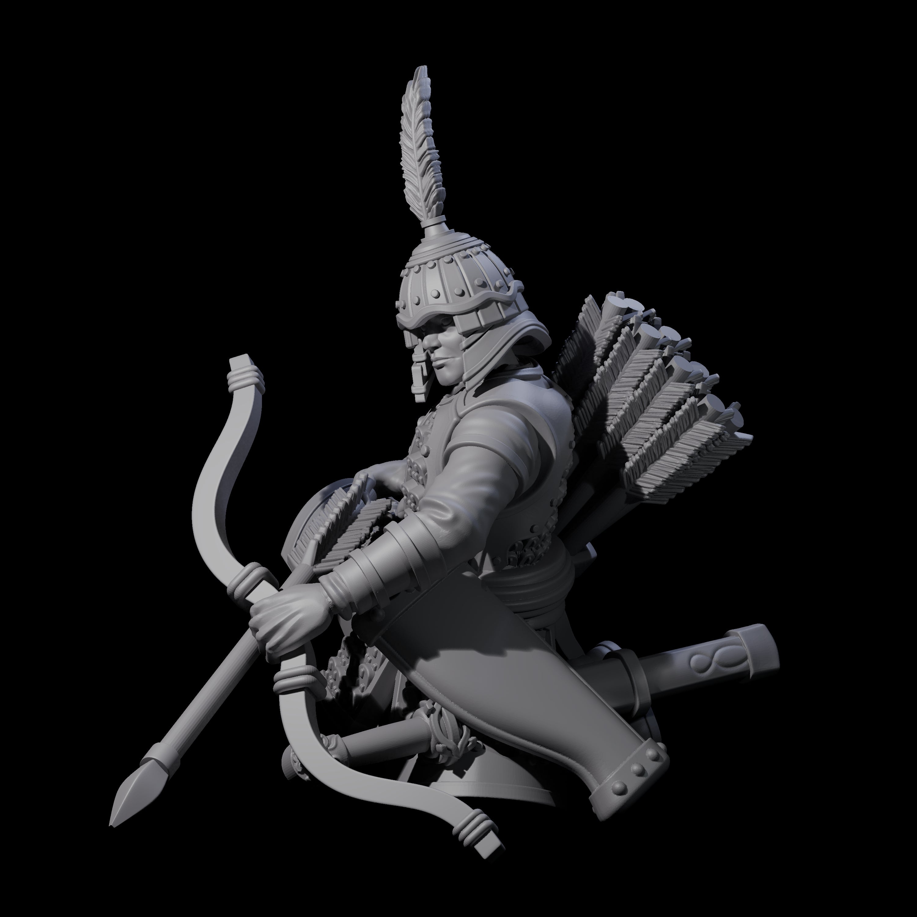 Kneeling Human Archer A Miniature for Dungeons and Dragons, Pathfinder or other TTRPGs