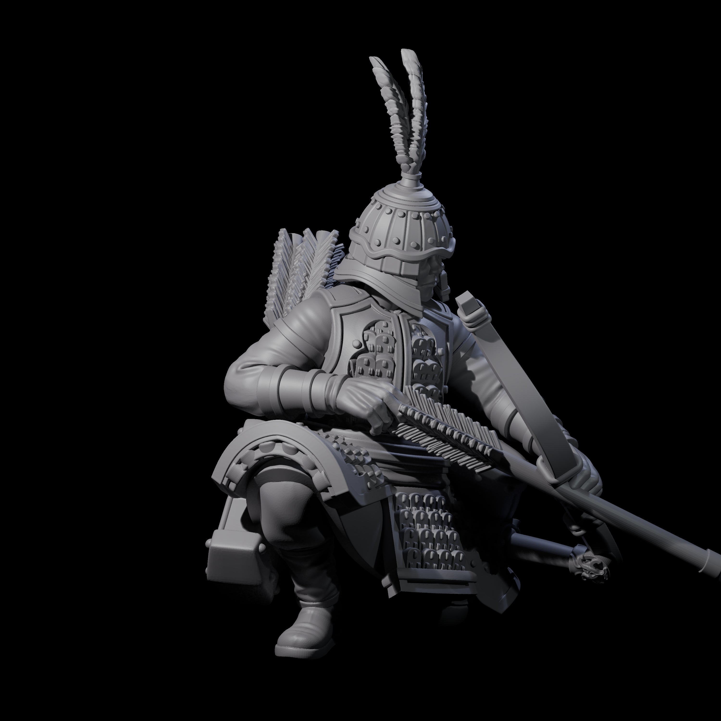 Kneeling Human Archer A Miniature for Dungeons and Dragons, Pathfinder or other TTRPGs