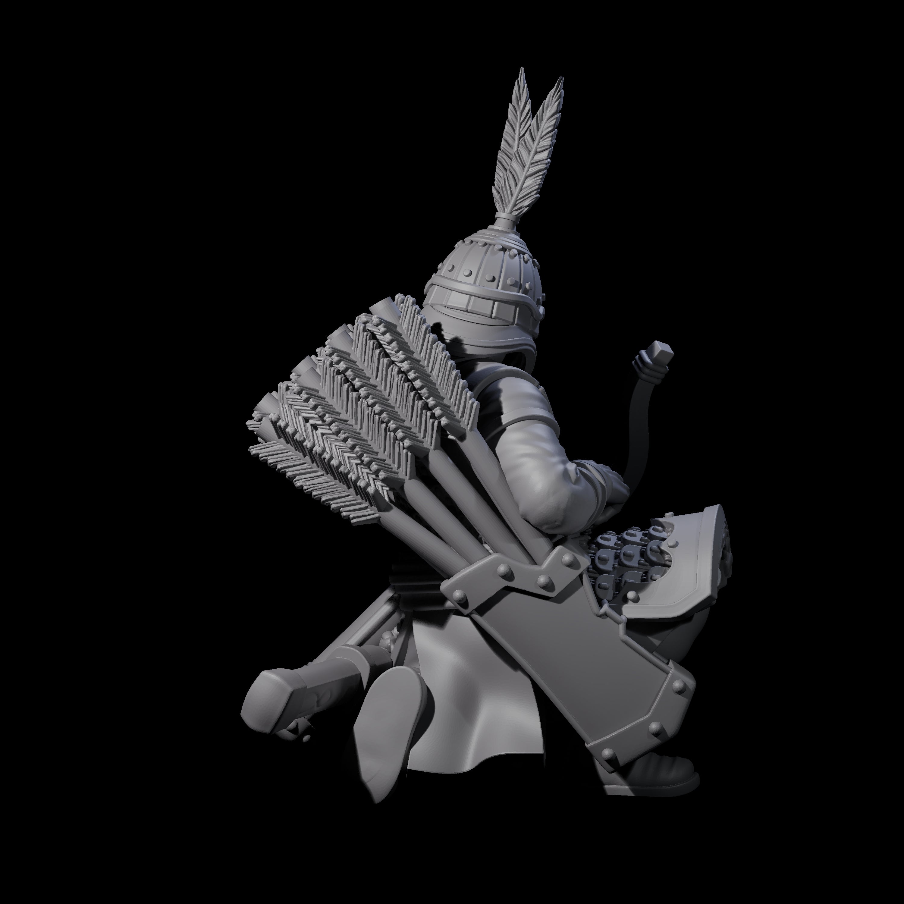 Kneeling Human Archer A Miniature for Dungeons and Dragons, Pathfinder or other TTRPGs