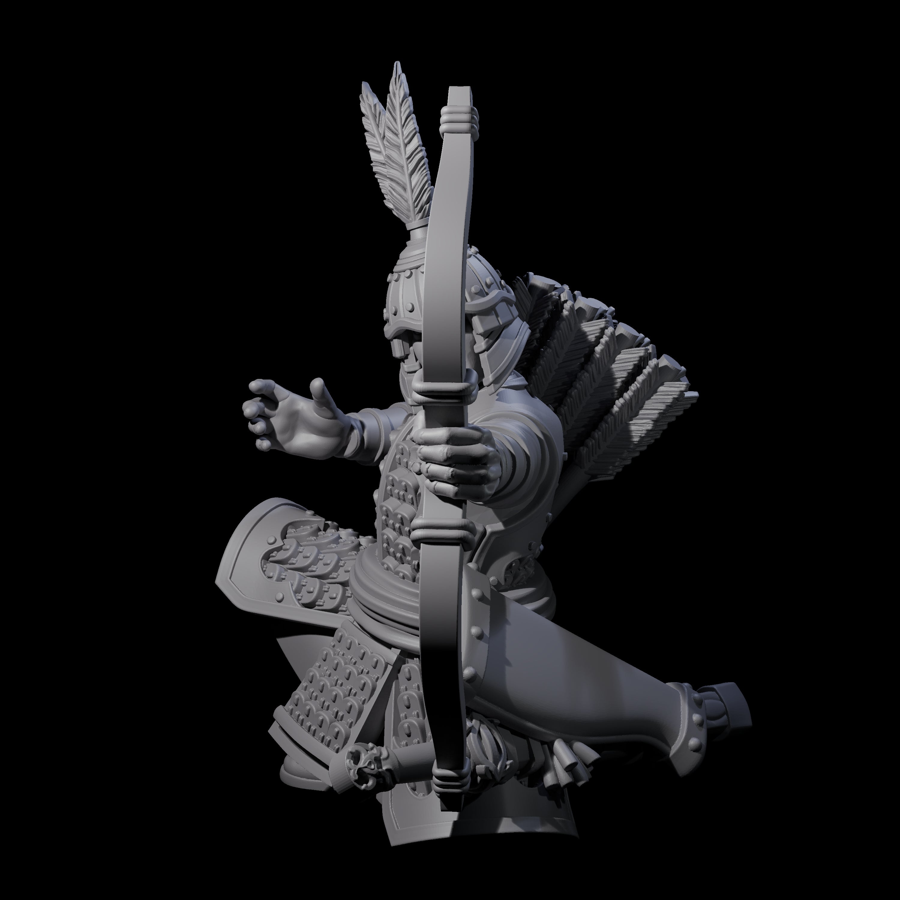 Kneeling Human Archer B Miniature for Dungeons and Dragons, Pathfinder or other TTRPGs