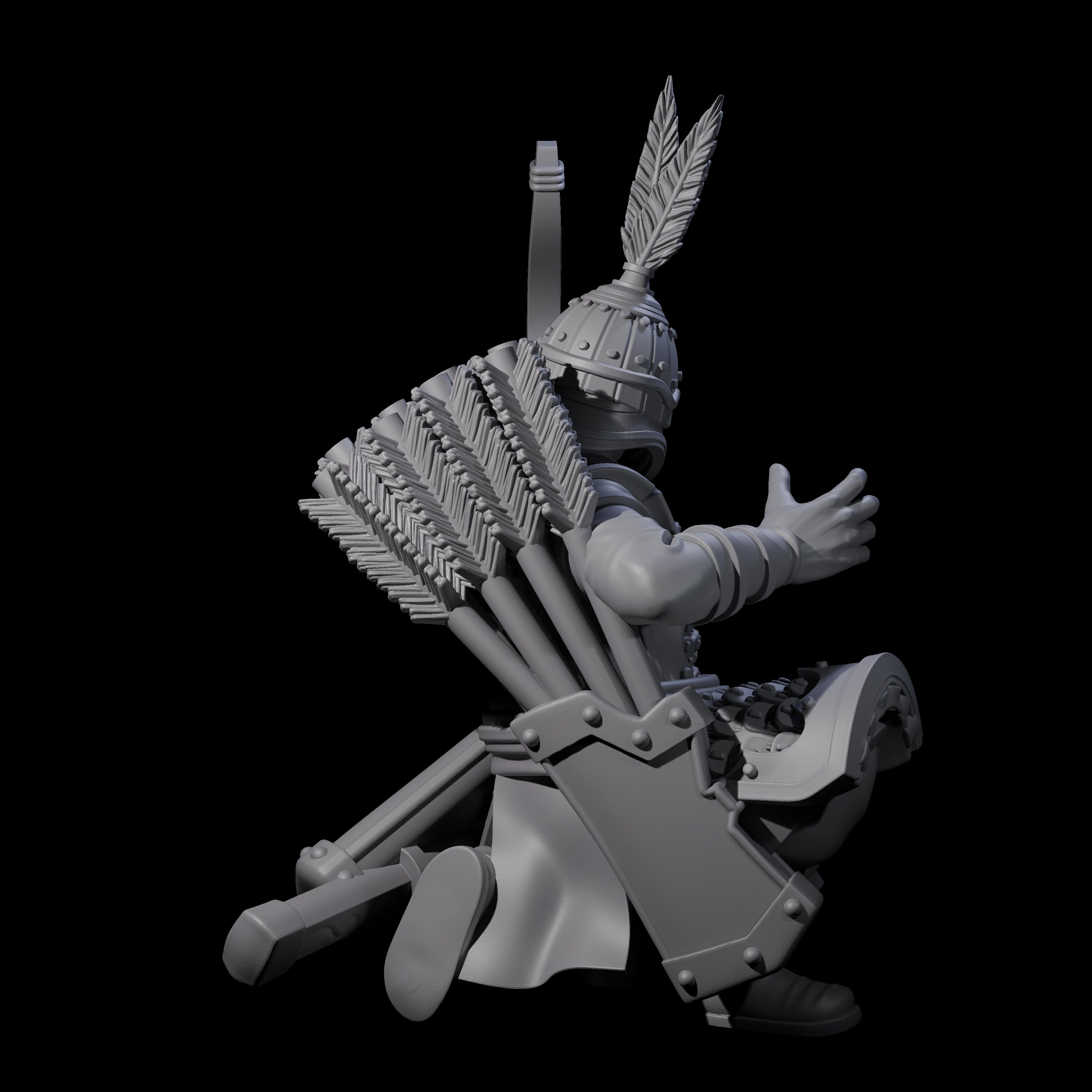 Kneeling Human Archer B Miniature for Dungeons and Dragons, Pathfinder or other TTRPGs