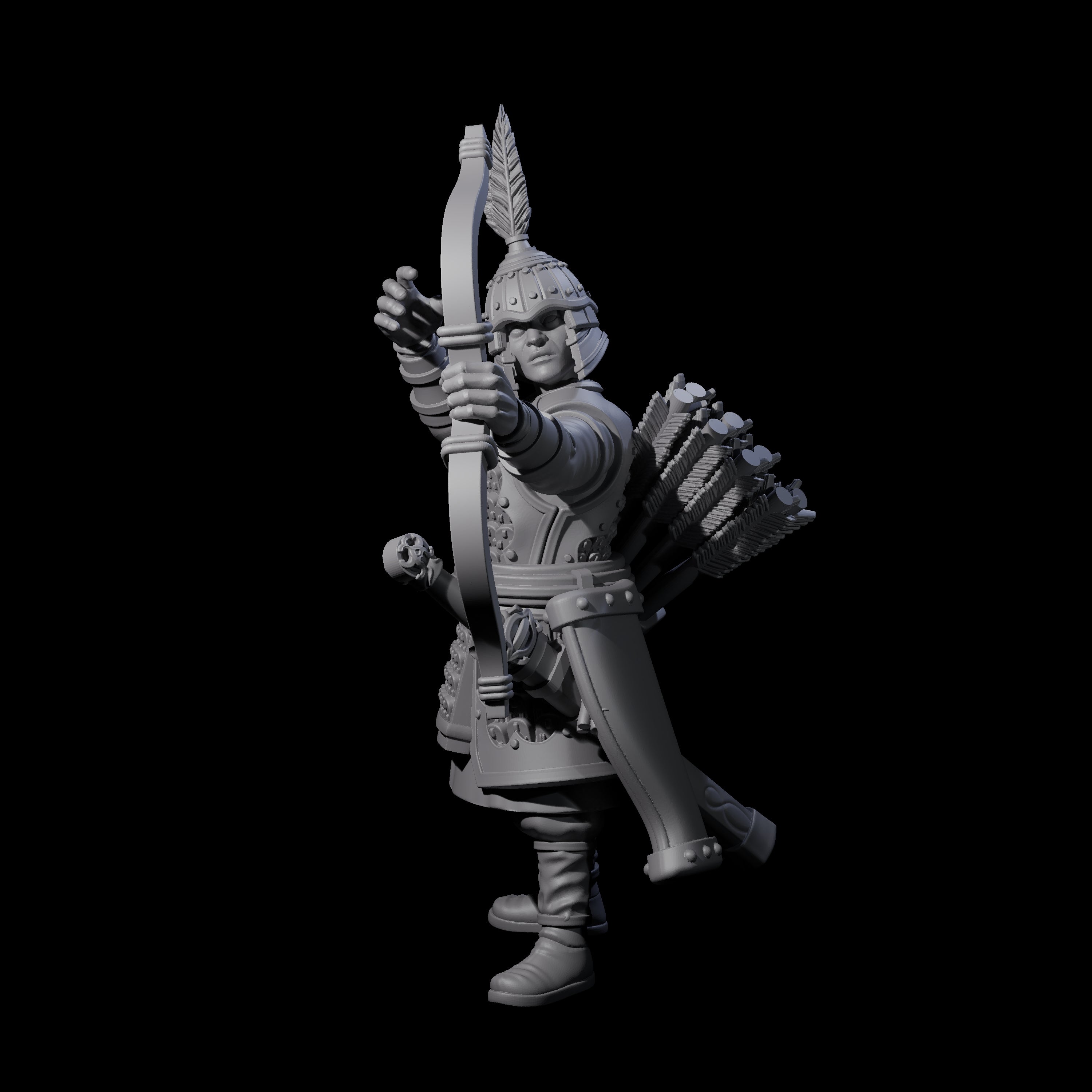 Kneeling Human Archer D Miniature for Dungeons and Dragons, Pathfinder or other TTRPGs