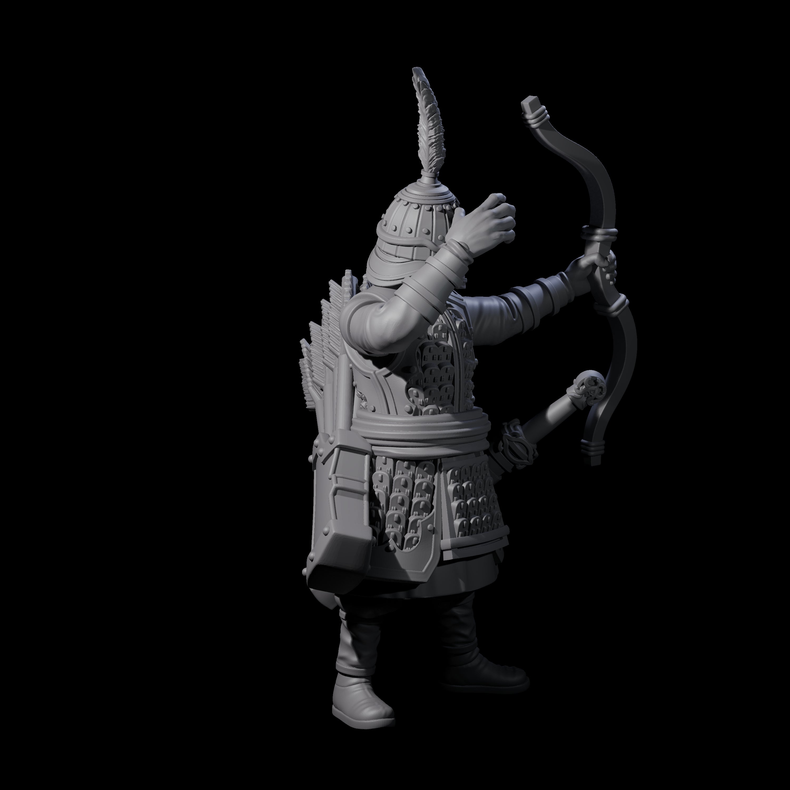 Kneeling Human Archer D Miniature for Dungeons and Dragons, Pathfinder or other TTRPGs