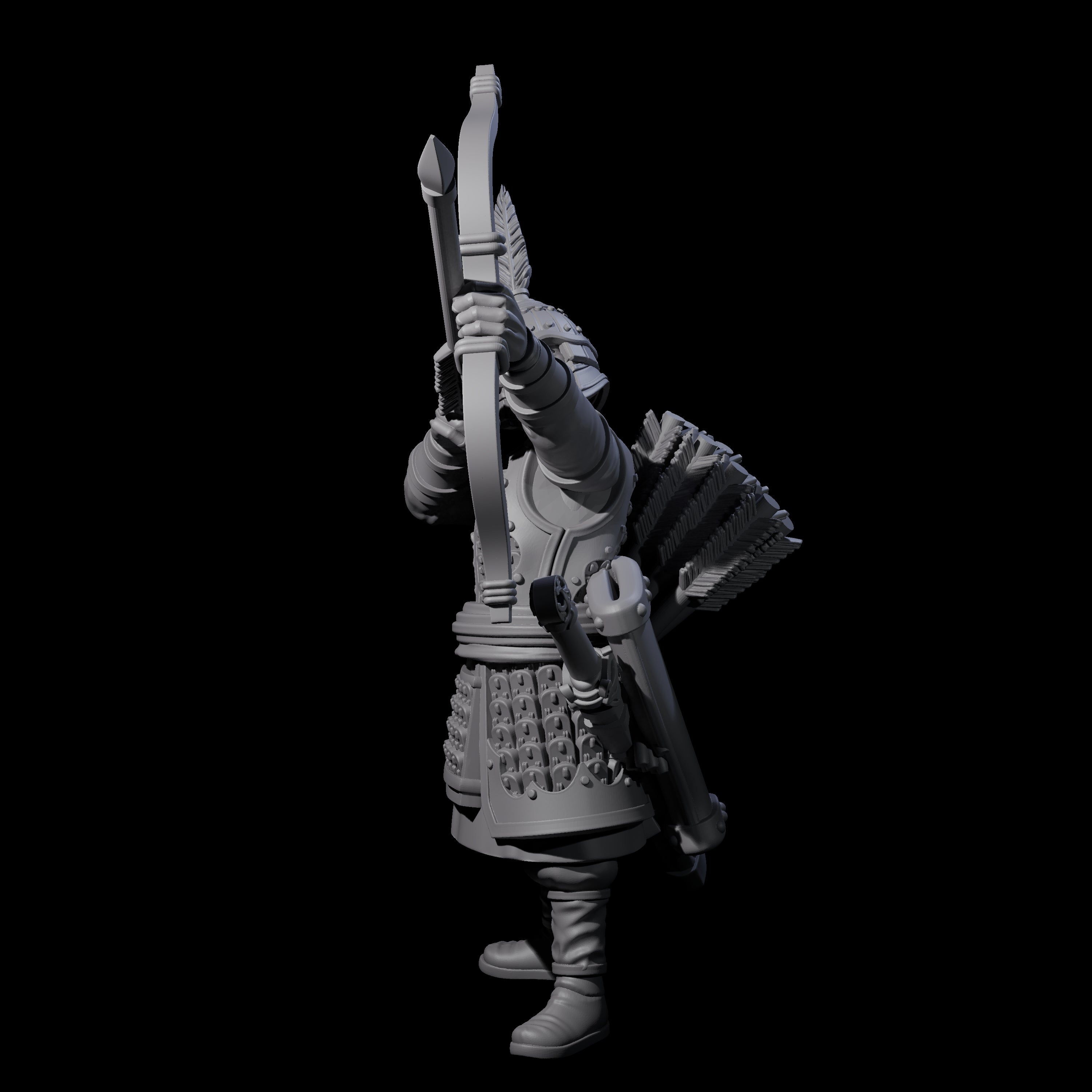 Kneeling Human Archer E Miniature for Dungeons and Dragons, Pathfinder or other TTRPGs