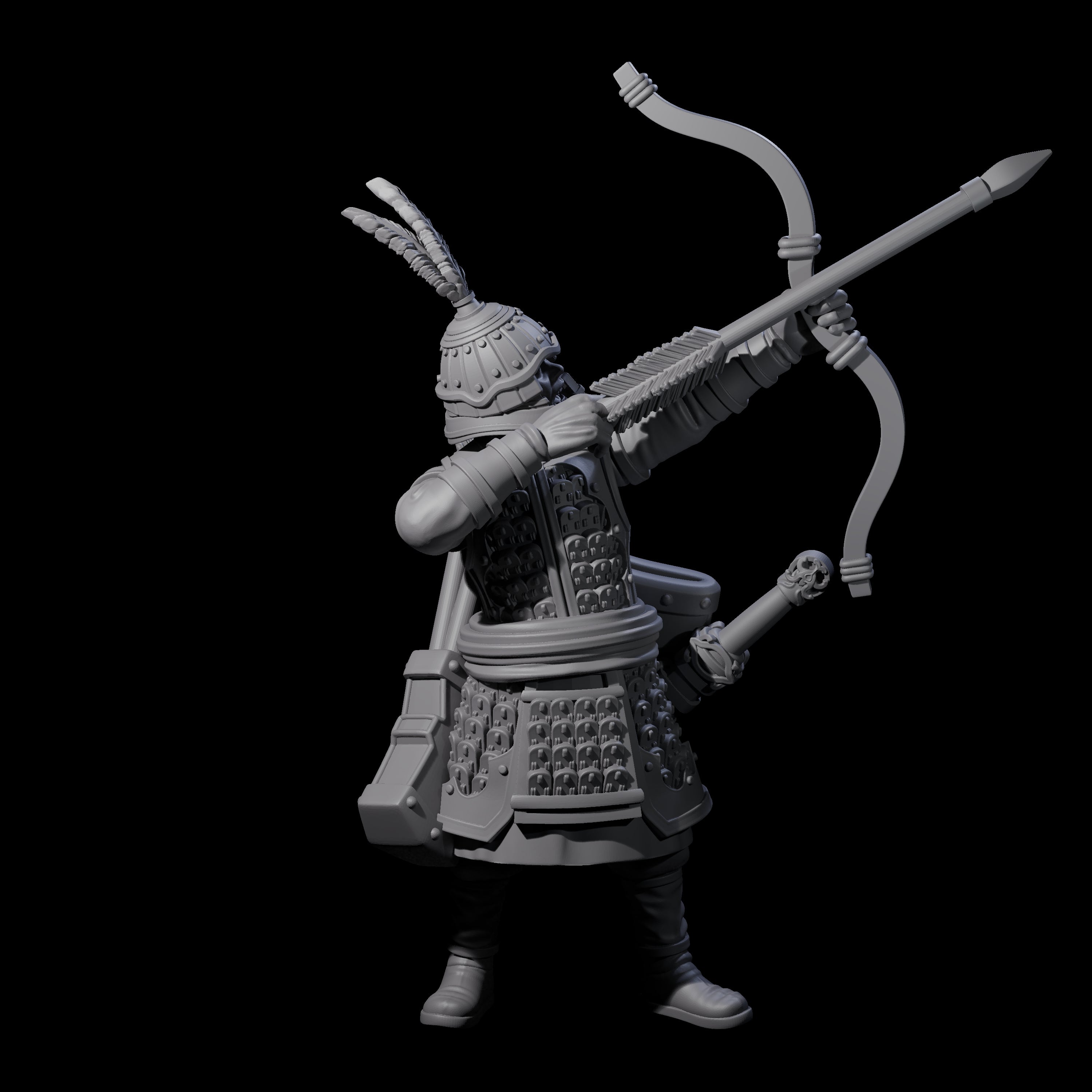 Kneeling Human Archer E Miniature for Dungeons and Dragons, Pathfinder or other TTRPGs