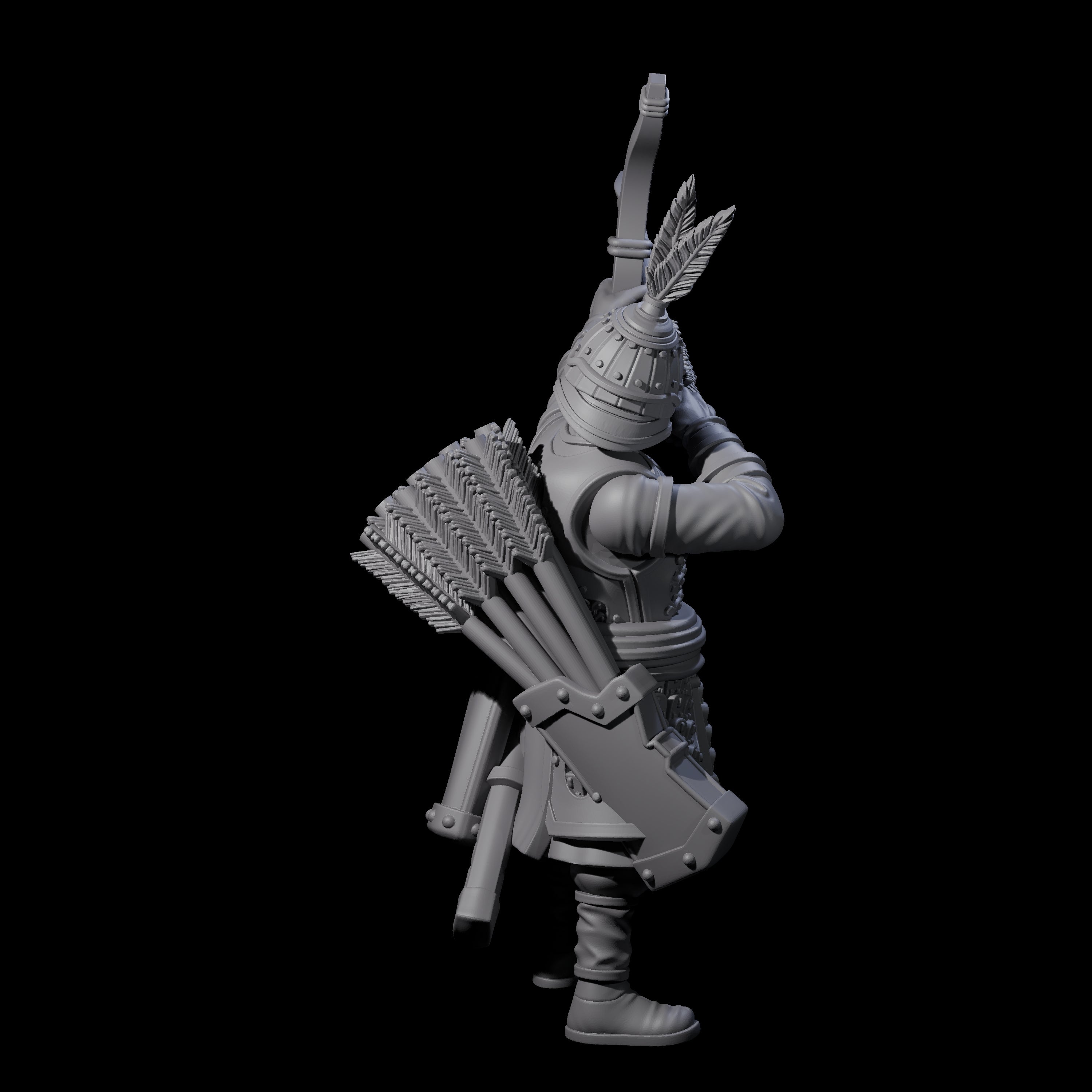 Kneeling Human Archer E Miniature for Dungeons and Dragons, Pathfinder or other TTRPGs
