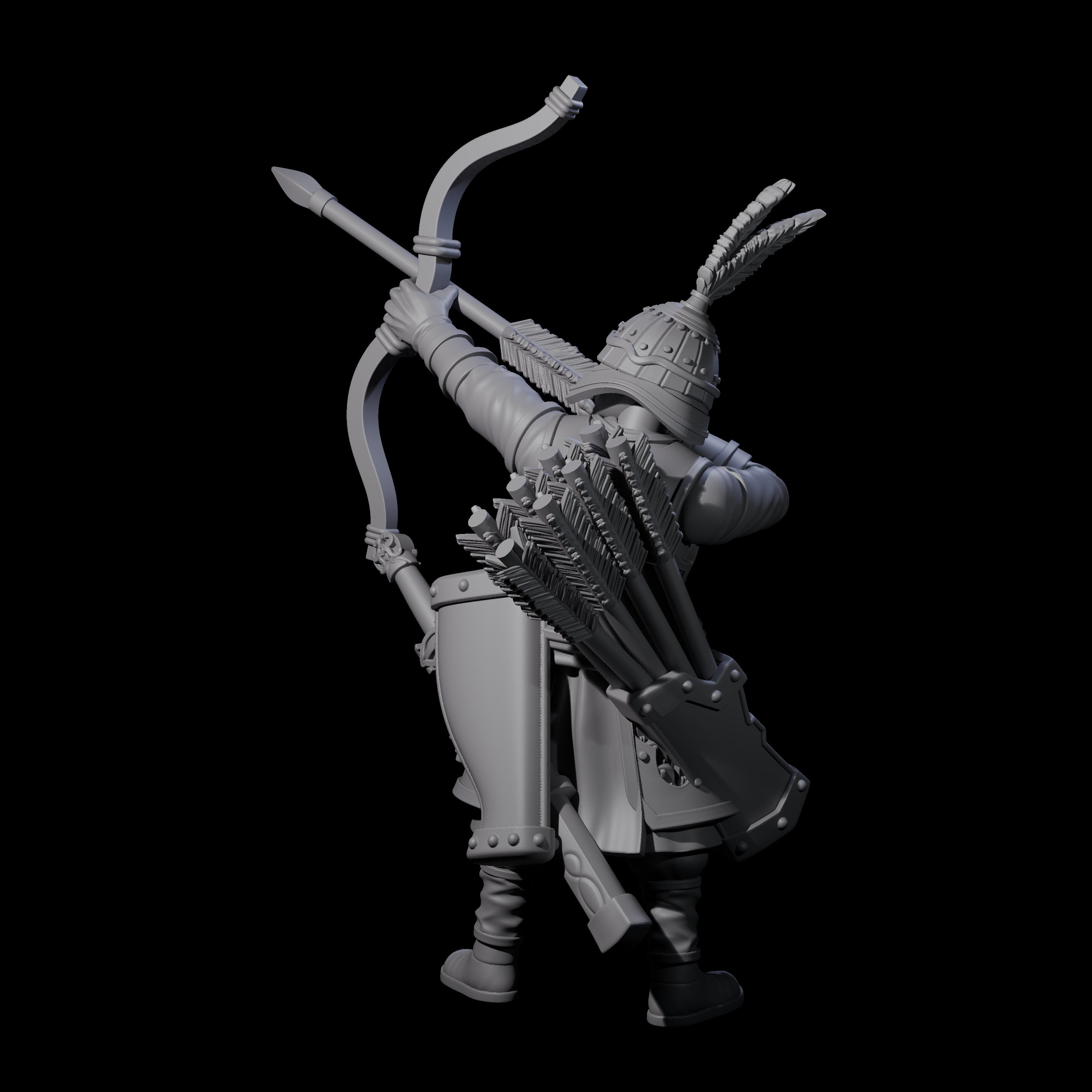 Kneeling Human Archer E Miniature for Dungeons and Dragons, Pathfinder or other TTRPGs