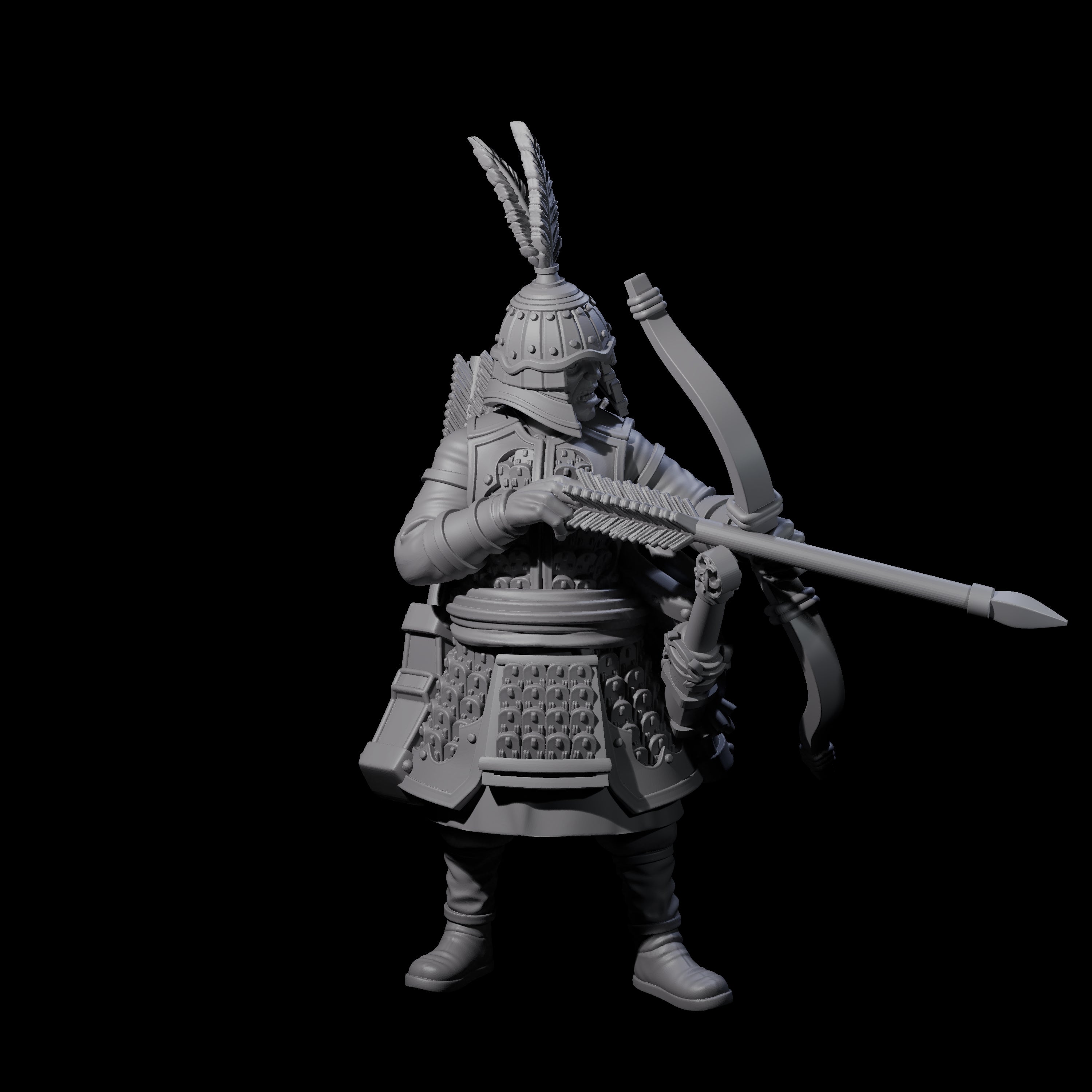 Kneeling Human Archer F Miniature for Dungeons and Dragons, Pathfinder or other TTRPGs