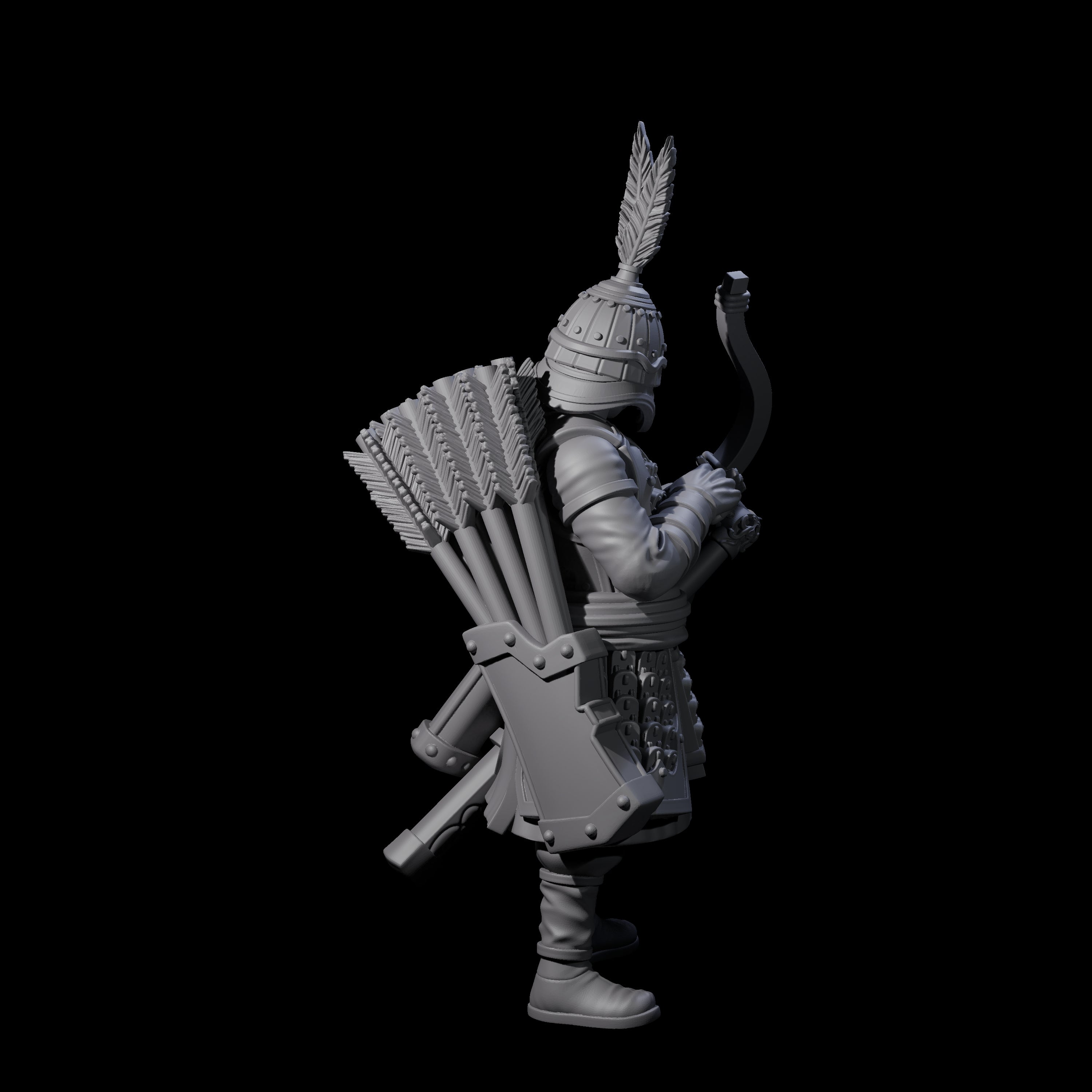 Kneeling Human Archer F Miniature for Dungeons and Dragons, Pathfinder or other TTRPGs