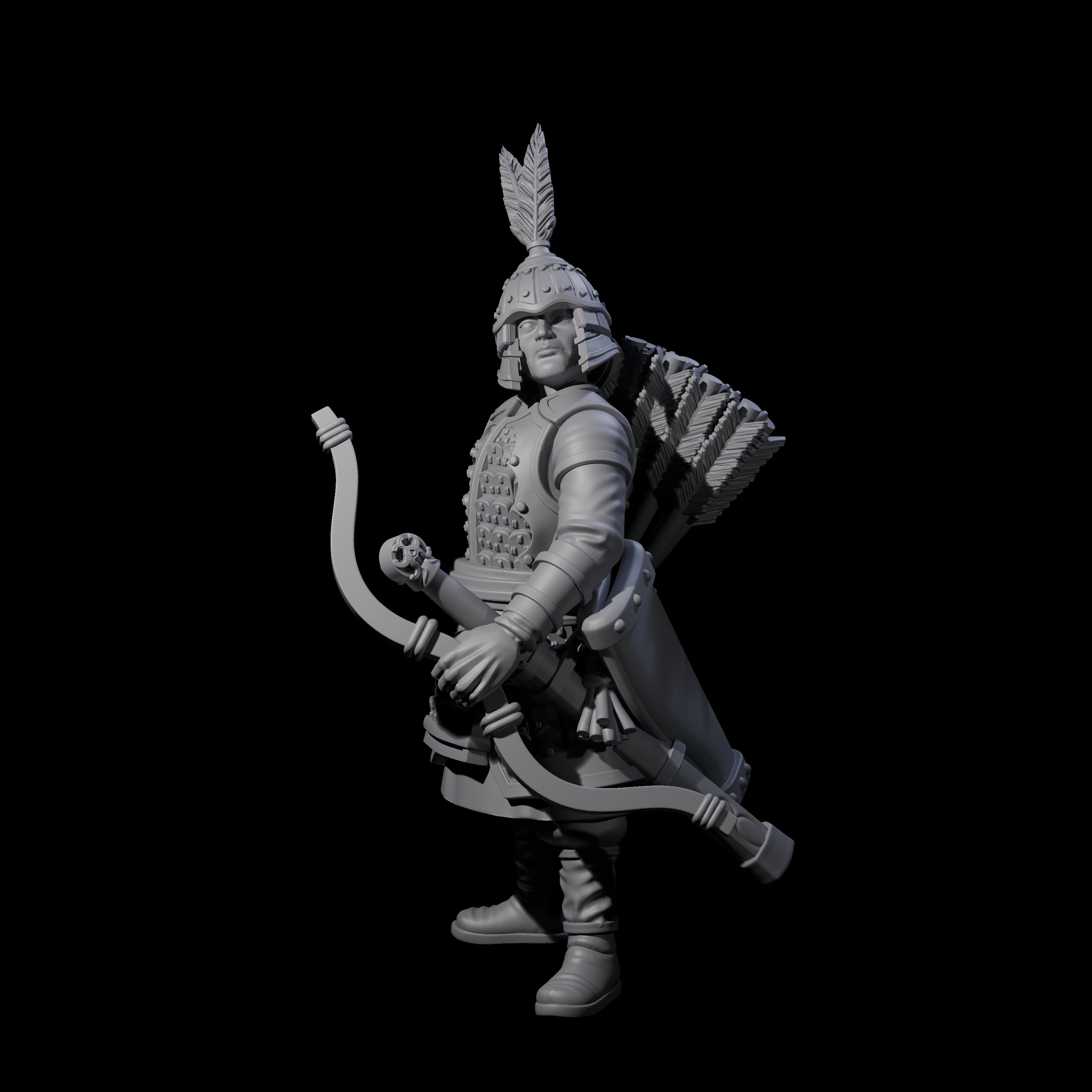 Kneeling Human Archer G Miniature for Dungeons and Dragons, Pathfinder or other TTRPGs