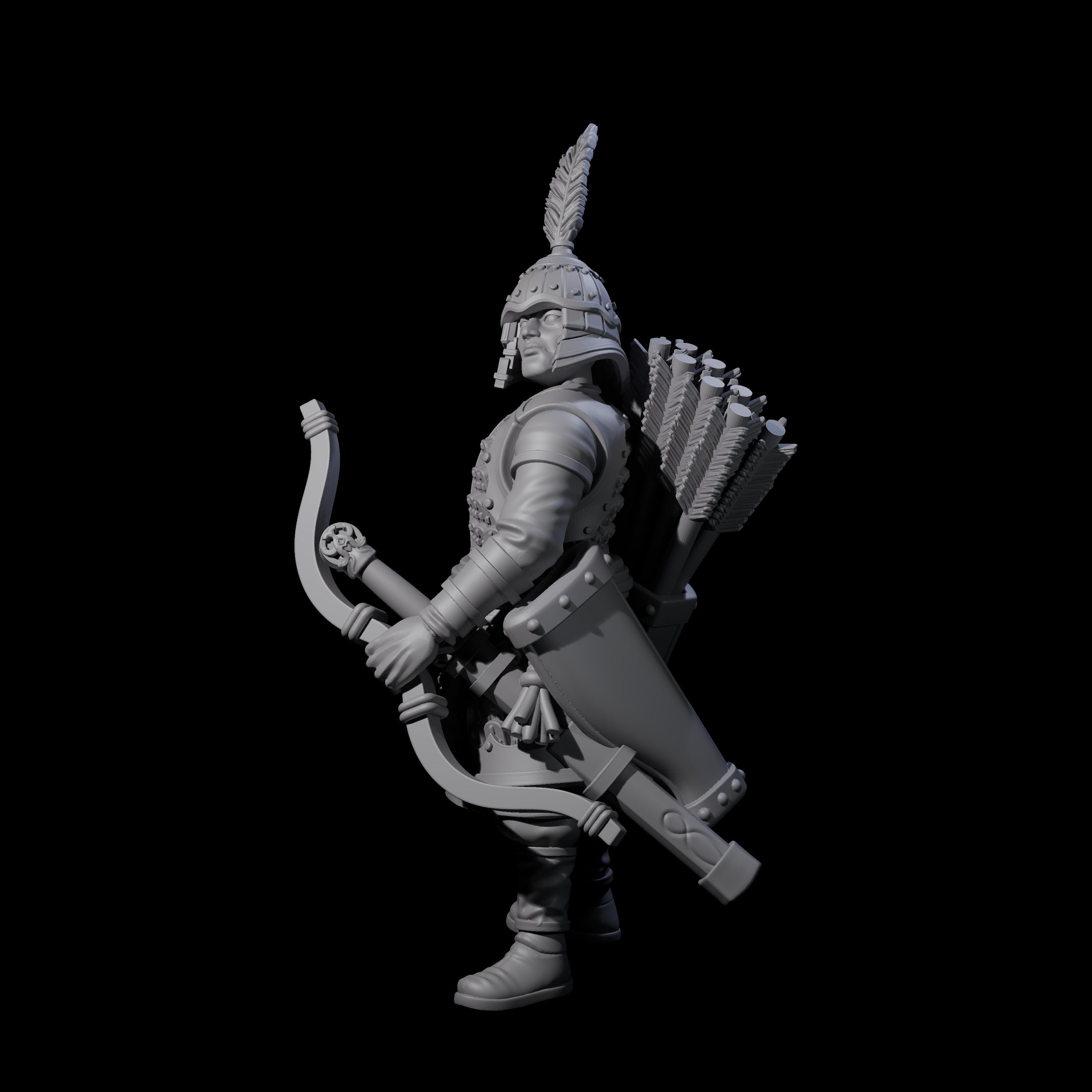 Kneeling Human Archer G Miniature for Dungeons and Dragons, Pathfinder or other TTRPGs