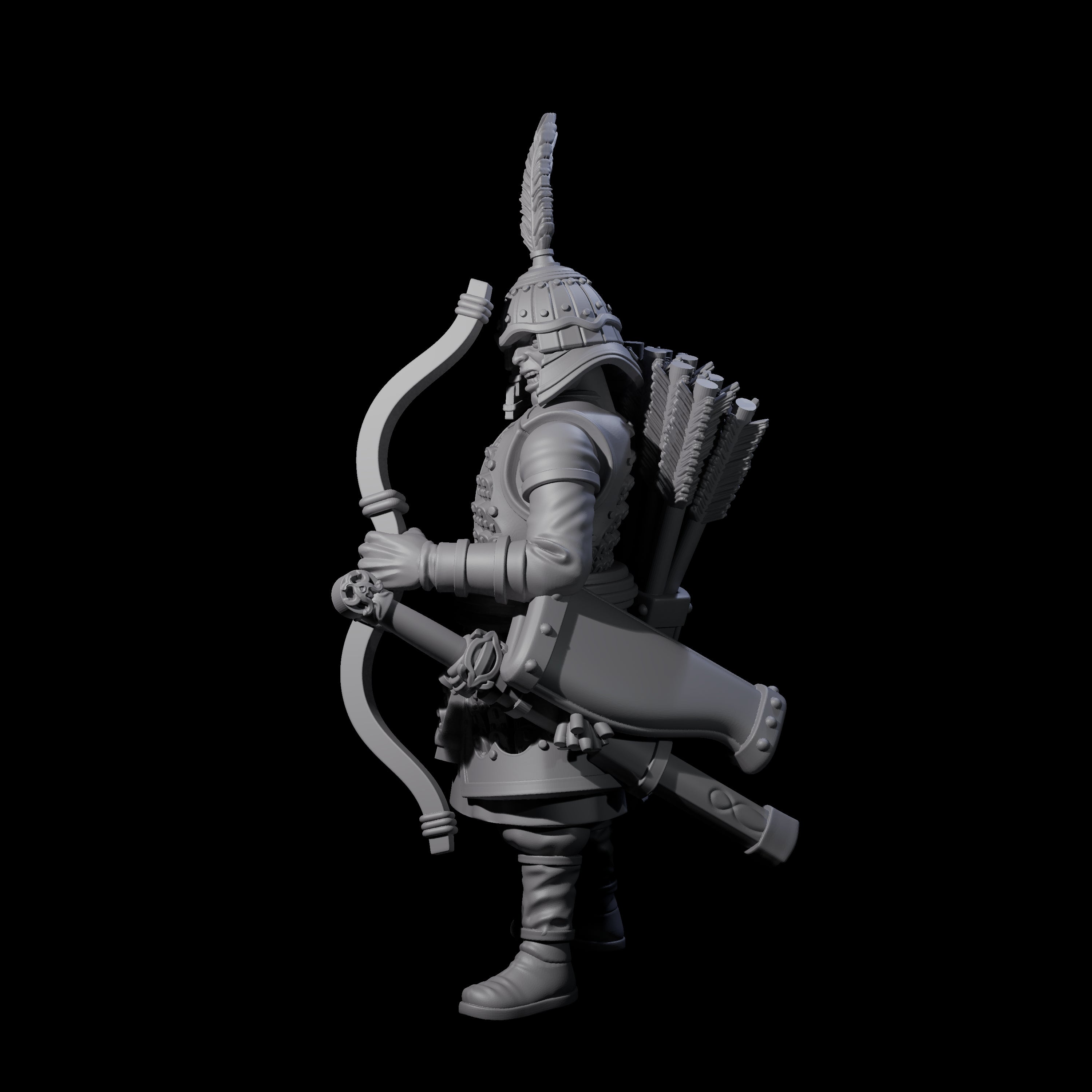 Kneeling Human Archer H Miniature for Dungeons and Dragons, Pathfinder or other TTRPGs
