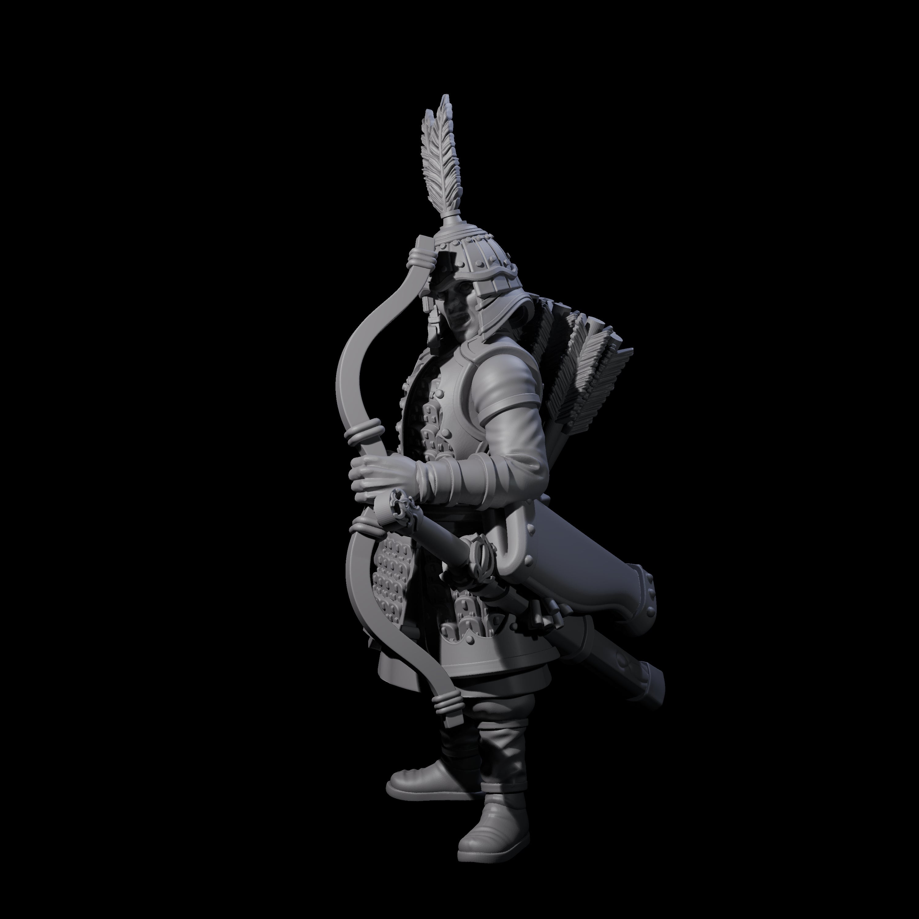 Kneeling Human Archer H Miniature for Dungeons and Dragons, Pathfinder or other TTRPGs