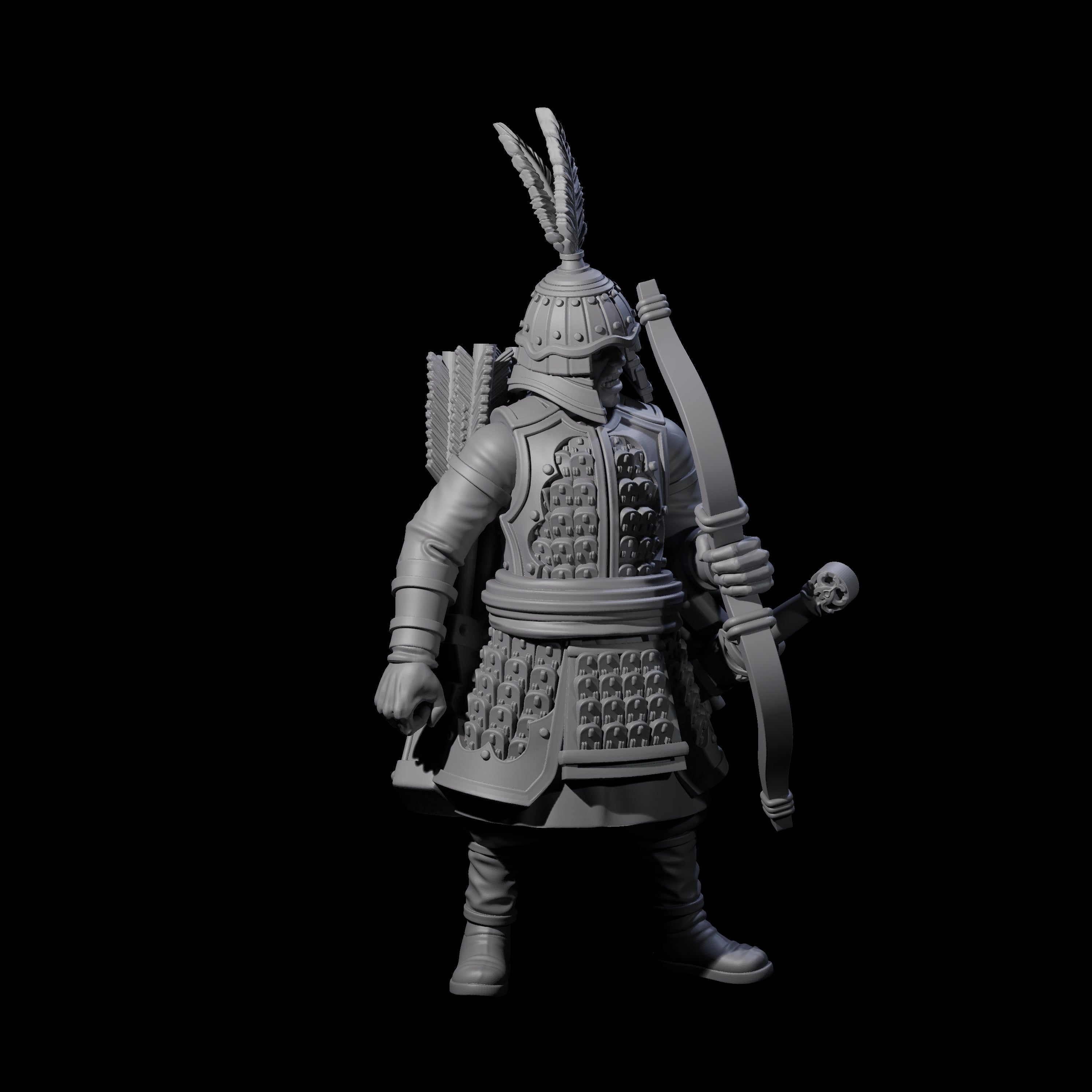 Kneeling Human Archer H Miniature for Dungeons and Dragons, Pathfinder or other TTRPGs