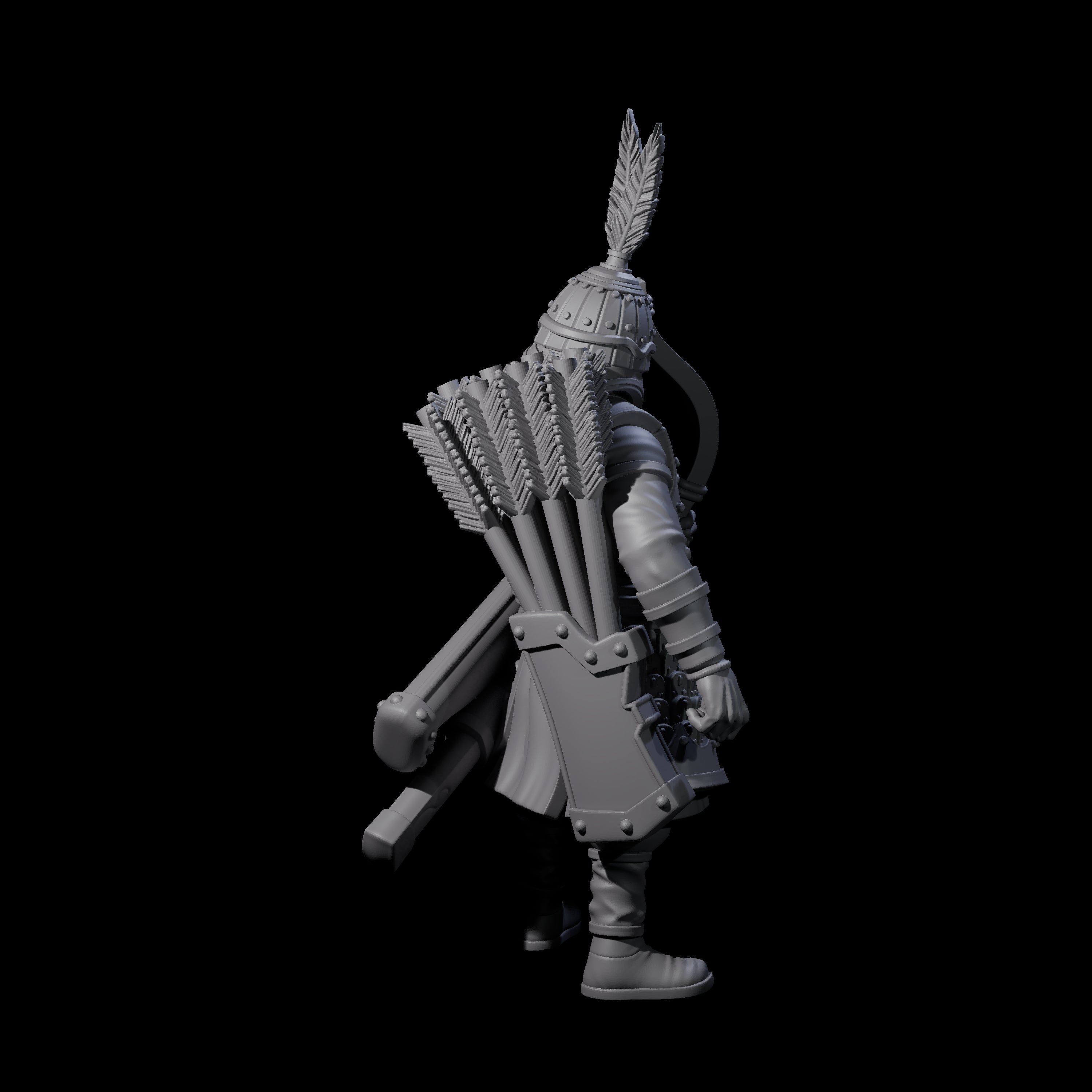 Kneeling Human Archer H Miniature for Dungeons and Dragons, Pathfinder or other TTRPGs