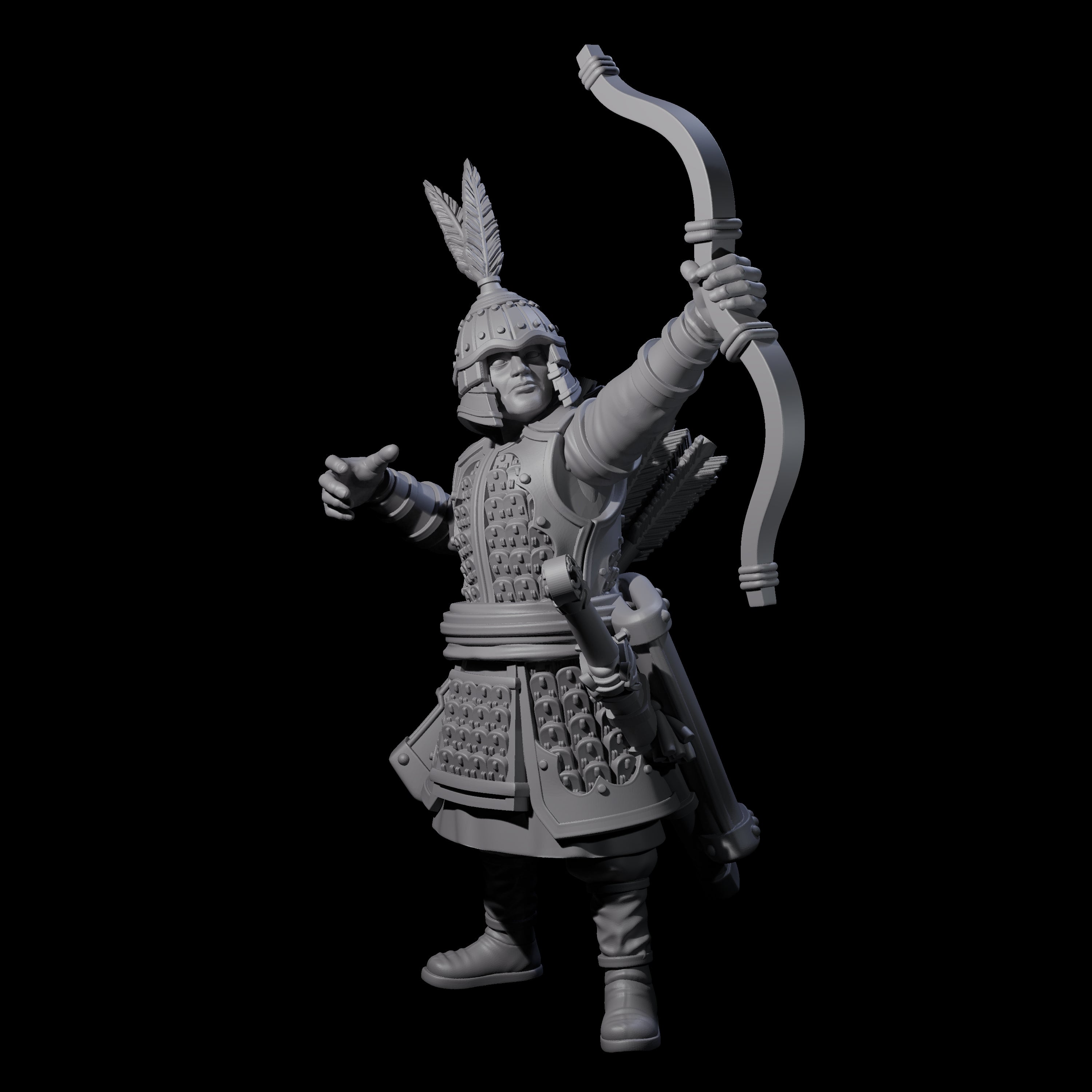 Kneeling Human Archer I Miniature for Dungeons and Dragons, Pathfinder or other TTRPGs