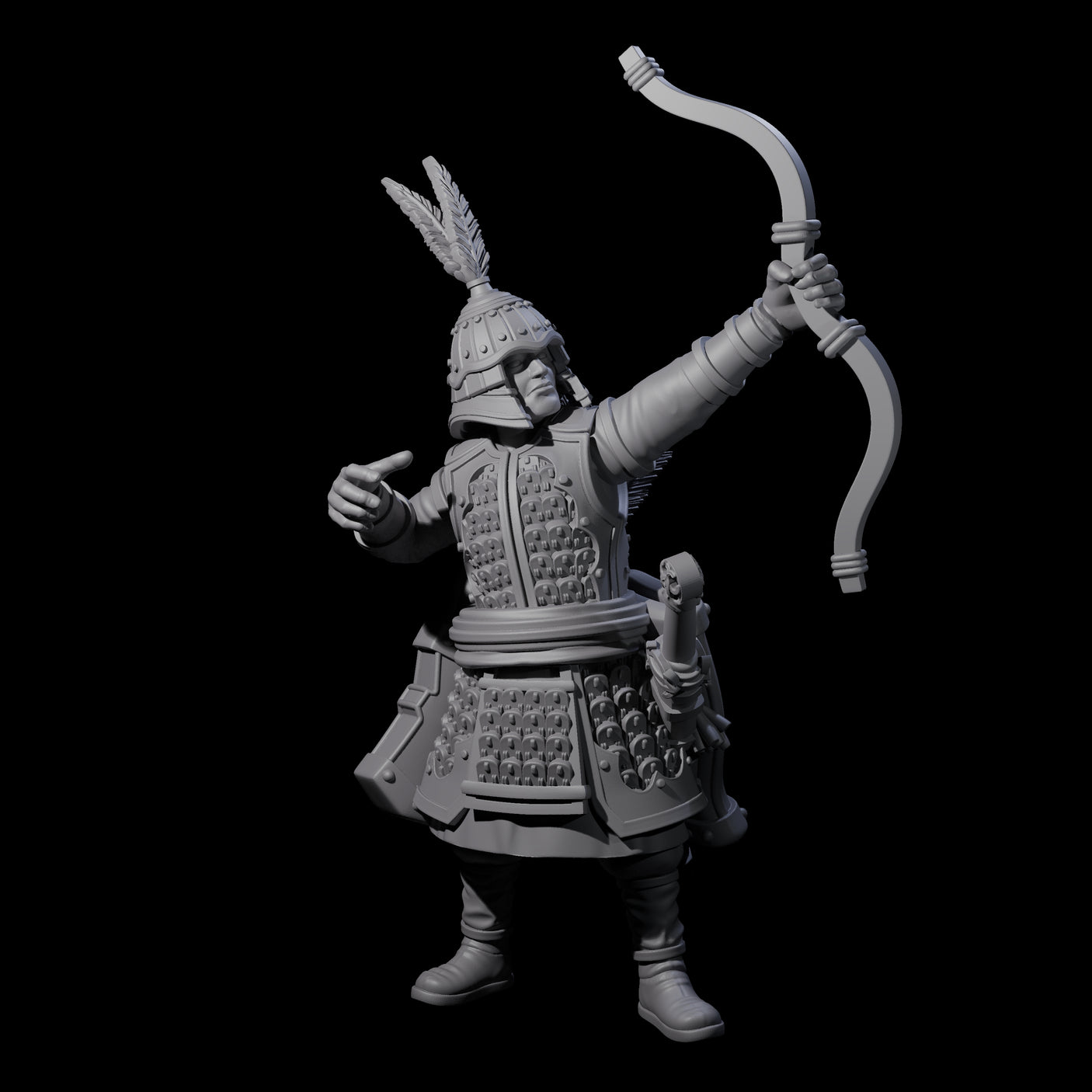 Kneeling Human Archer I Miniature for Dungeons and Dragons, Pathfinder or other TTRPGs