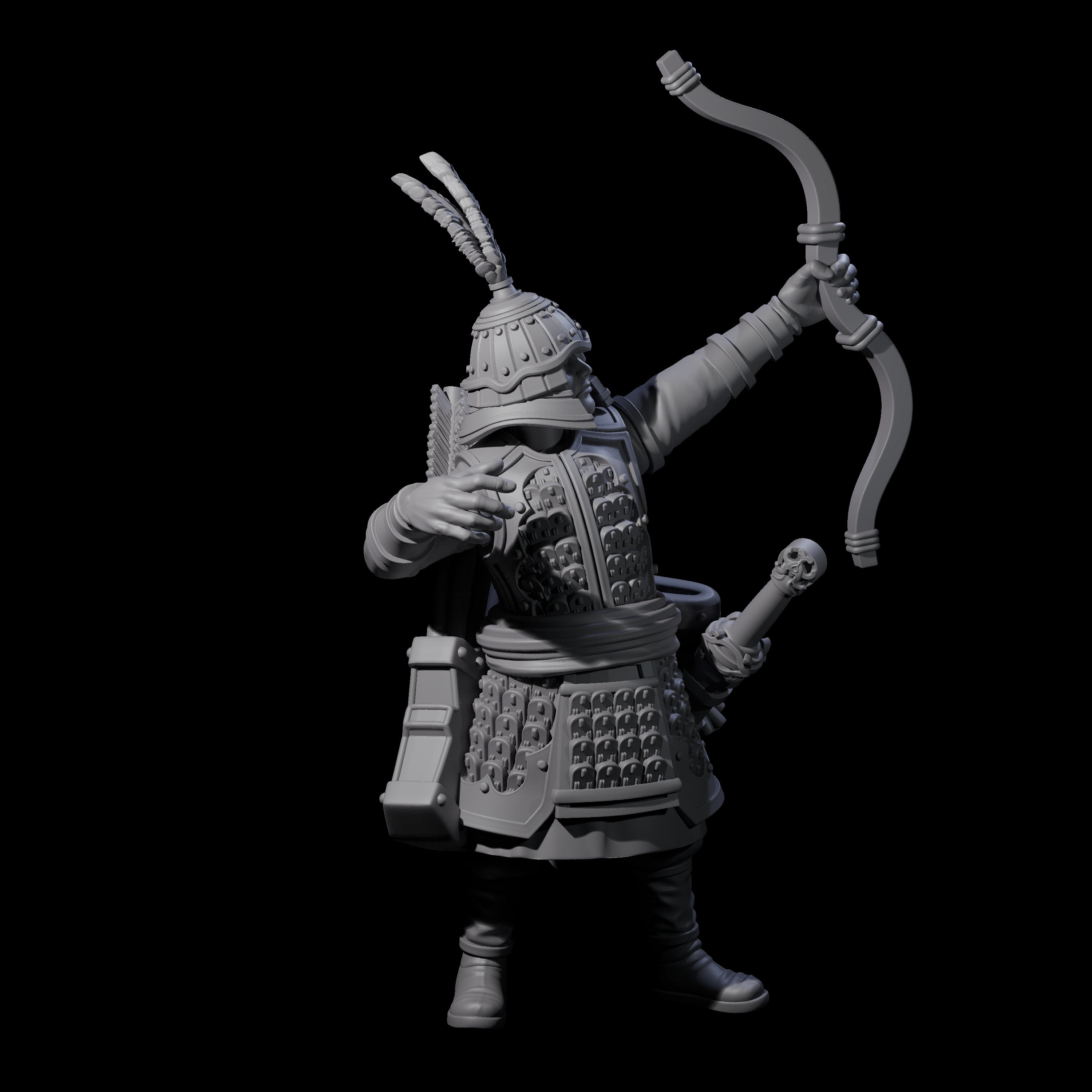 Kneeling Human Archer I Miniature for Dungeons and Dragons, Pathfinder or other TTRPGs